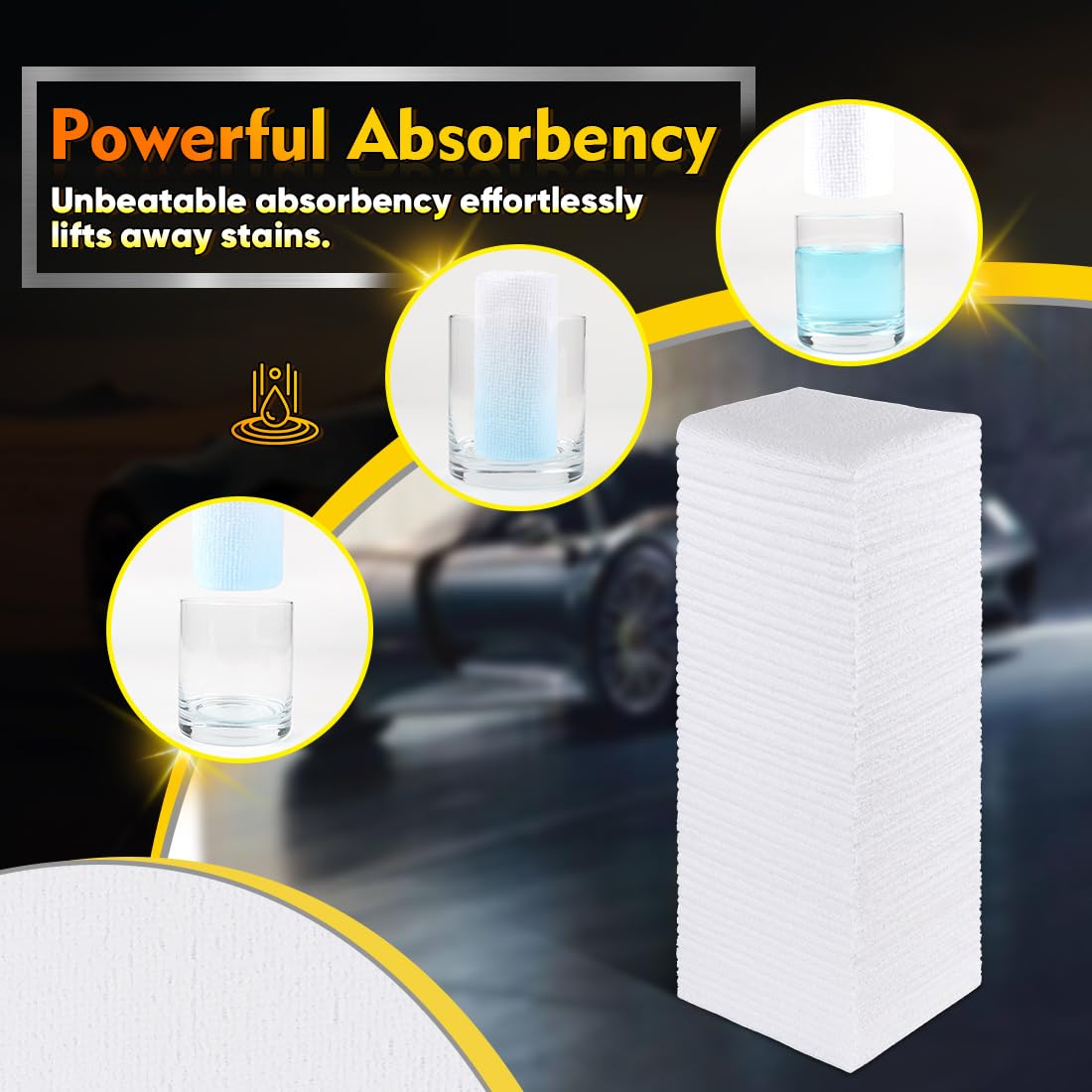 HOMEXCEL Microfiber Cleaning Cloths 100 Pack, Highly Absorbent Microfiber Towels for Cars, White Shop Towels 11.5 x 11.5 inch, Lint Free Cleaning Rags for House, Kitchen and Car