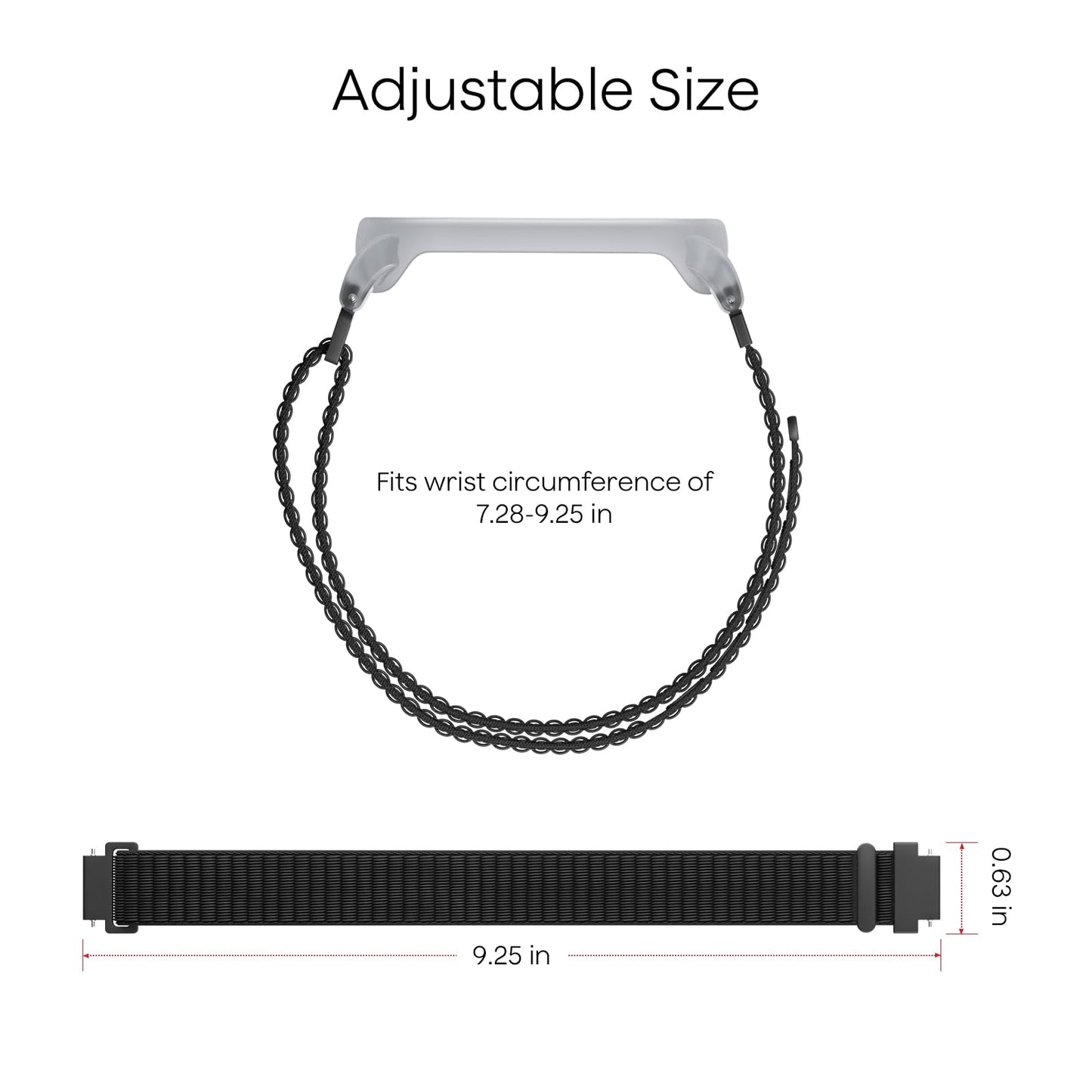 Plaud NotePin Wristband, Adjustable Wearable Strap for NotePin&NotePin S AI Voice Recorder, Breathable Nylon Band with Hook-and-Loop Closure, Fits 7.3–9.3" Wrists, NotePin AI Voice Recorder Accessory(Original Equipment Included)