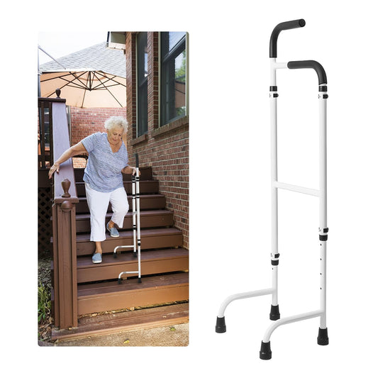 AUHUI Height Adjustable Stair Lift Assist Devices for Seniors, Stair Climbing Cane Lifts with Anti-Slip Handle & Pads, Stair Assistive Crutches for Elderly, Fits Most Steps, Supports Up to 400 Lbs