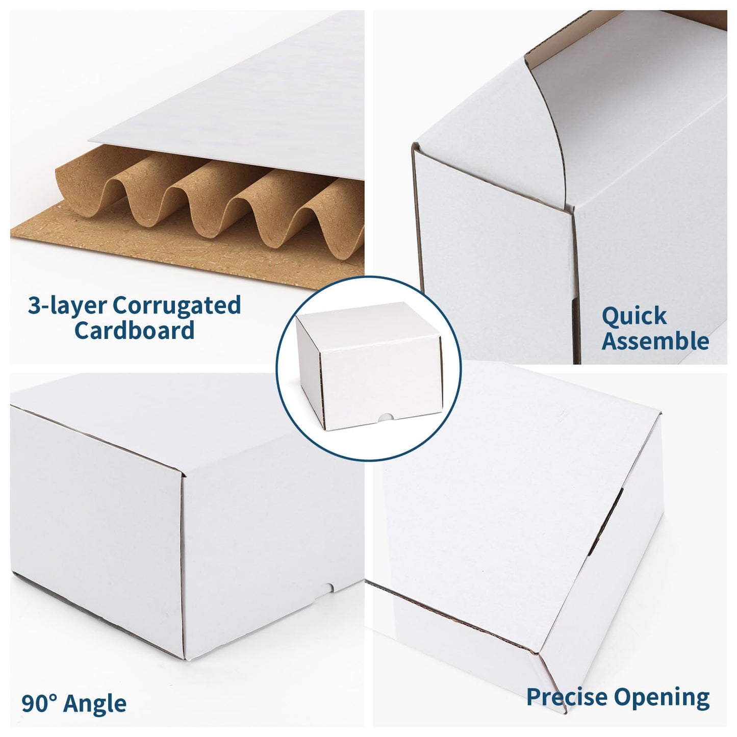 ZBEIVAN 12x6x4 White Shipping Boxes Set of 25, Corrugated Cardboard Mailer Boxes for Packaging Small Business Mailing Gifts