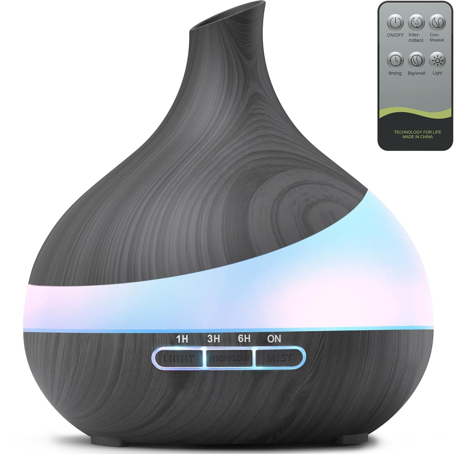 HJTHJT 500ML Essential Oil Diffuser: Aroma Diffuser with Remote Control for Hotel Spa Yoga Room - Humidifiers for Bedroom with 14 Colors LED Night Light for Women Home Relaxation (Starry Black)