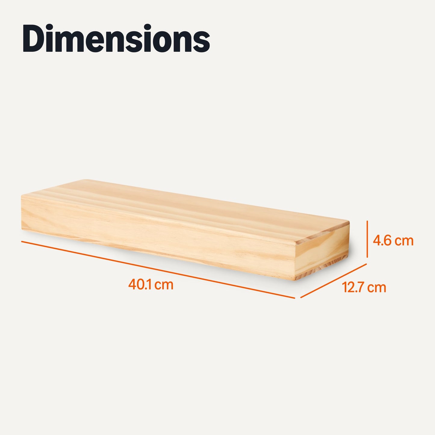 Amazon Basics Wood Floating Wall Shelves,16" x 5" x 2" Pine, Pack of 3