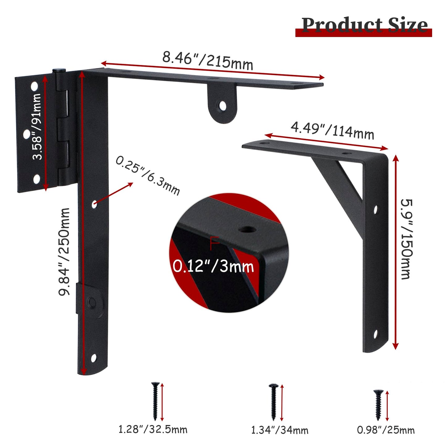 YuLuoXiang Heavy Duty Gate Kits, Fence Gate Corner Brace Bracket Anti Sag Outdoor Gate Frame Kit with a Self-Locking Gate Latch for Wooden Driveway Gates,Shed Doors,Corral Gates,Wood Windows(1 Sets)