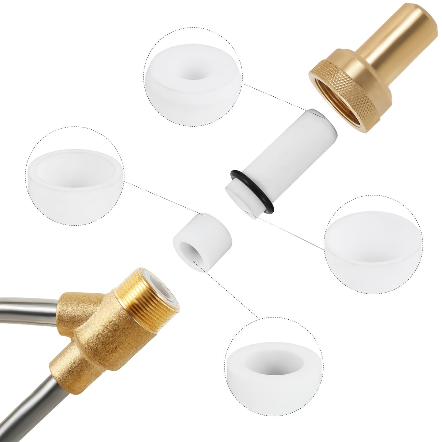 Pressure Washer Sandblasting Kit, Wet Abrasive Sandblaster Attachment, High Pressure 5000 PSL Sand Blaster 1/4 Inch Quick Disconnect Sandblaster Kit, with Replacement Nozzle Tips, Protect Glasses
