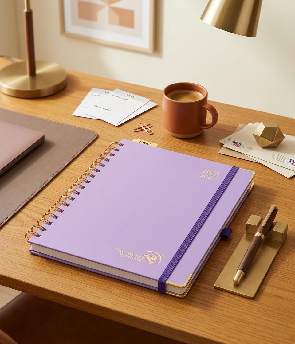 POPRUN Academic Planner (July 2026-June 2027) Weekly and Monthly Appointment Book 2026-2027, 10" x 8" Planner School Year 2026-2027 with Hardcover, Tabs, Ruler, Pen Loop & Tear-Off Corners - Violet