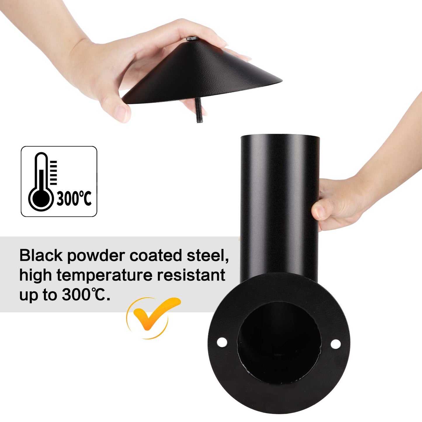 WADEO Grill Smoke Stack Chimney Cap Kit Replacement for Traeger, Pit Boss, Camp Chef and Other Pellet Grills Smokers