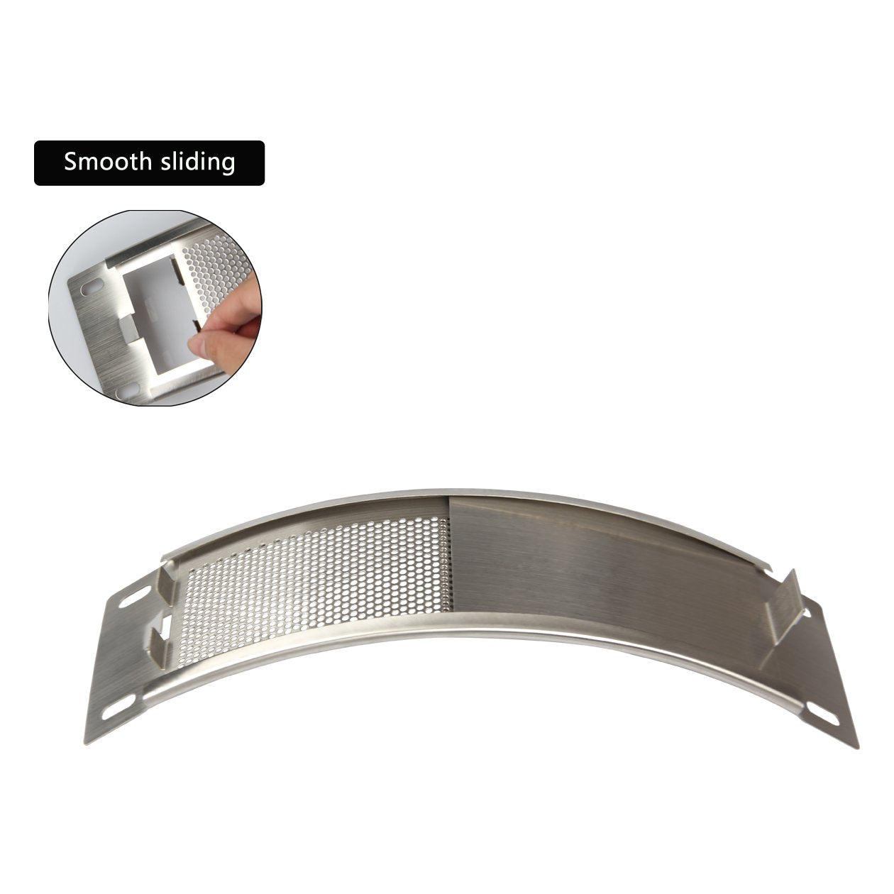 Draft Door Screen Kit Replacement Parts For Large and Medium Big Green Egg,Big Green Egg Accessories,Green Egg Chimney Door With Upgrade Punched Mesh Screen,Stainless Steel(Draft Door Kit for M&L BGE)