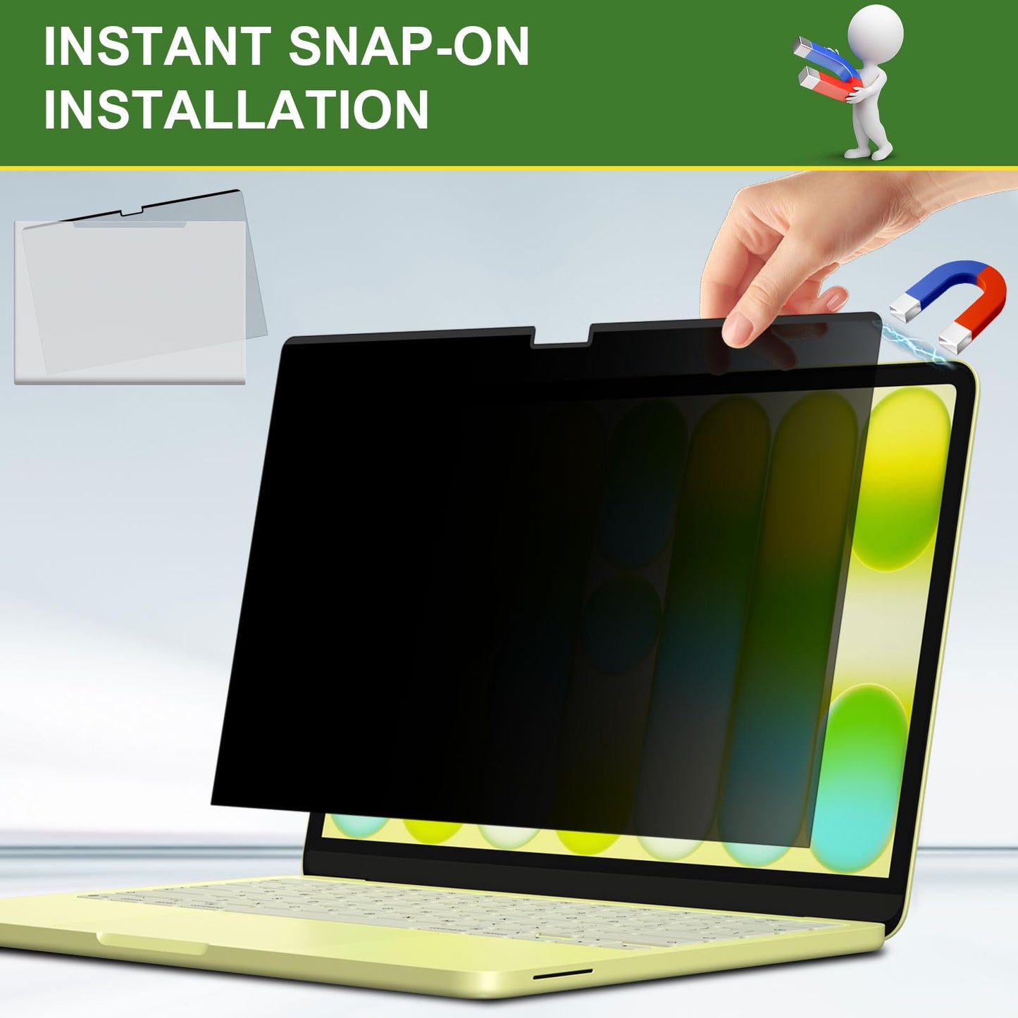 LUSA DESIGN Neo 13Inch Magnetic Privacy Screen Protector for MacBook Neo 13 Inch (A18 Pro, 2026), Anti Peeping Anti Blue Light Anti Glare Removable Laptop Privacy Screen Shield
