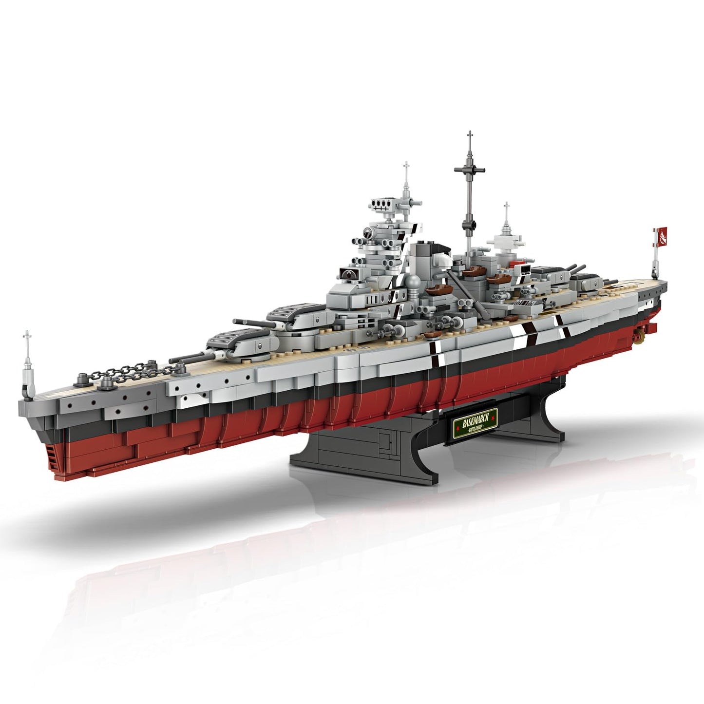 Brihappen Bismarck Battleship Building Kits for Adult Men Boys (2081Pieces) - Large Military World-Class Bismarck Battleship Model for Home Office Collection, Birthday Gifts for Building Blocks Lover