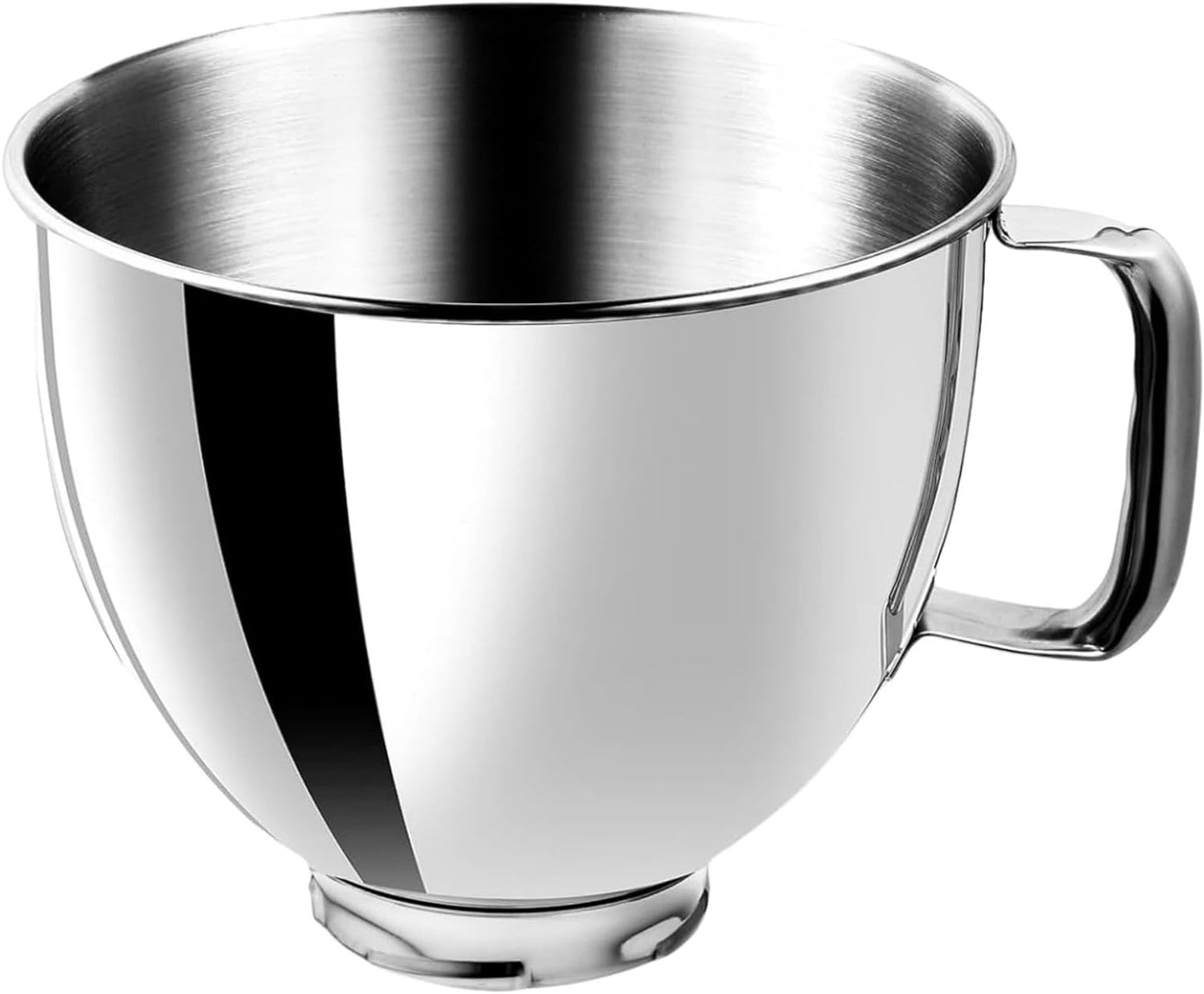 5 Quart Stainless Steel Mixer Bowl Compatible with KitchenAid 4.5 & 5 QT Tilt-Head Stand Mixers, Durable KitchenAid Replacement Bowl, Mixer Accessories for Baking & Cooking (5qt)