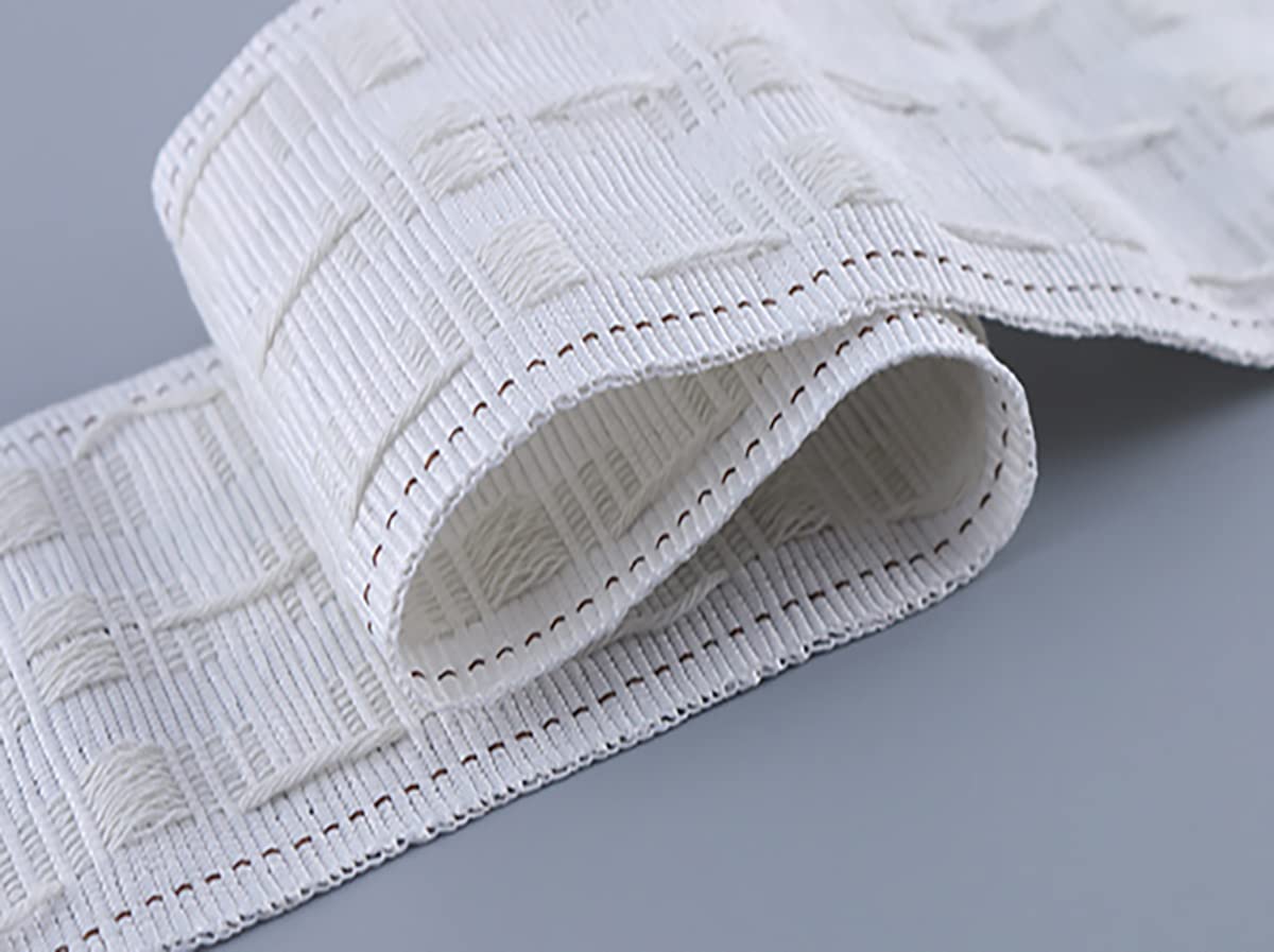 Marcoborthers Curtain Pleating Tape 20 Yards White British Style with 100 Pcs Stainless Steel Curtain Pleat Hook Clip, Perfect for Making Home Decor Projects.