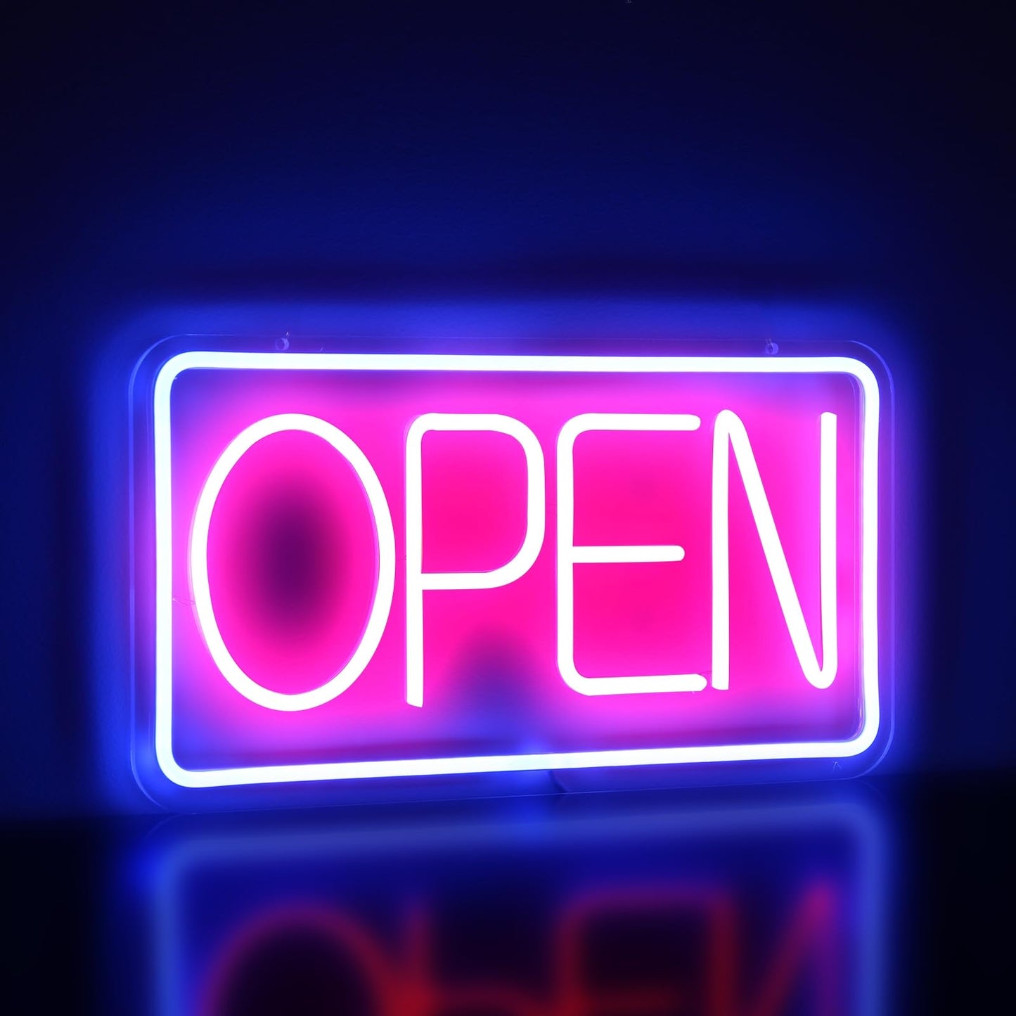 Rdutuok Led Neon Open Signs for Business,42x22cm Light Up Open Signs Advertisement Board Electric Display Sign Powered by USB with ON/OFF Switch for Stores Window Bars Cafes Hotels (Horizontal)