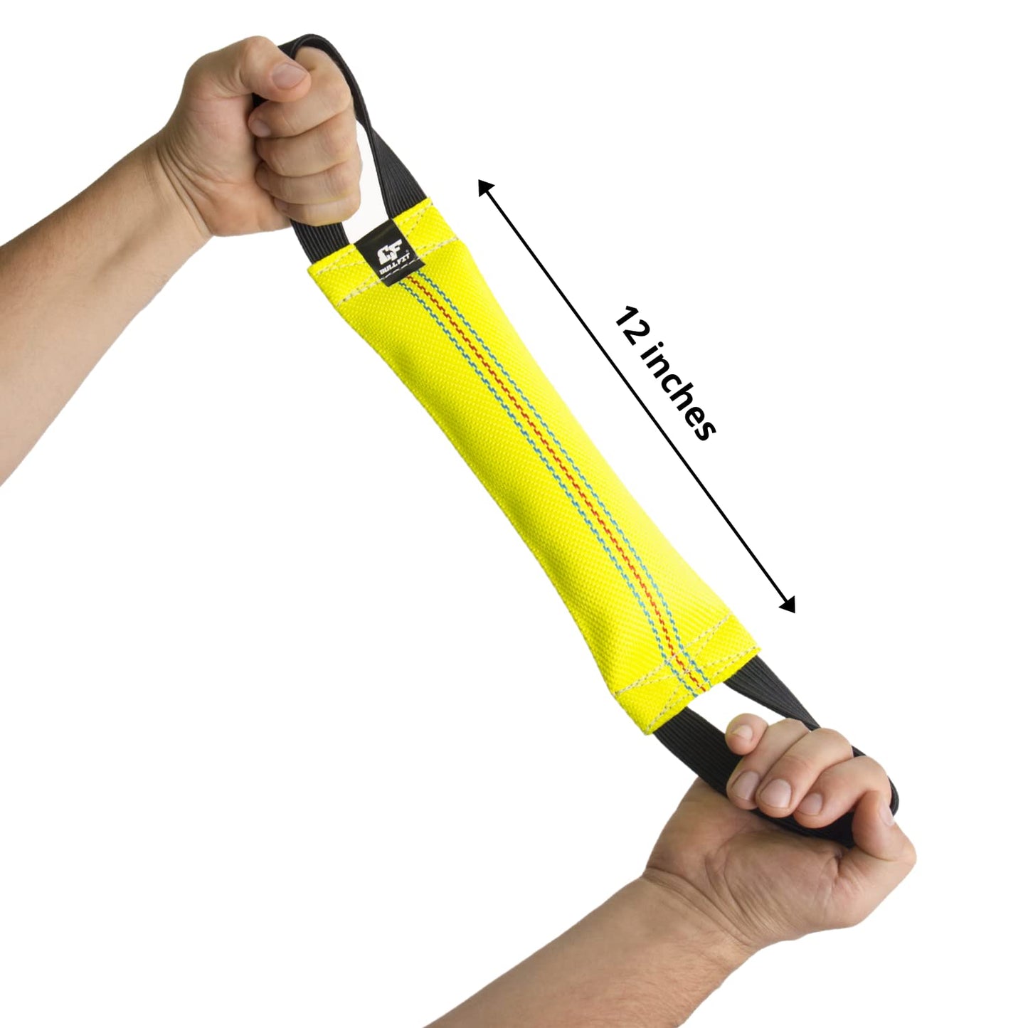 Bungee Dog Bite Tug Toy with 2 Strong Handles - Made of Durable & Tear-Resistant Fire Hose - Perfect for Tug of War, Fetch & Puppy K9 Training - Ideal Pull Toy for Medium to Large Dogs, Yellow