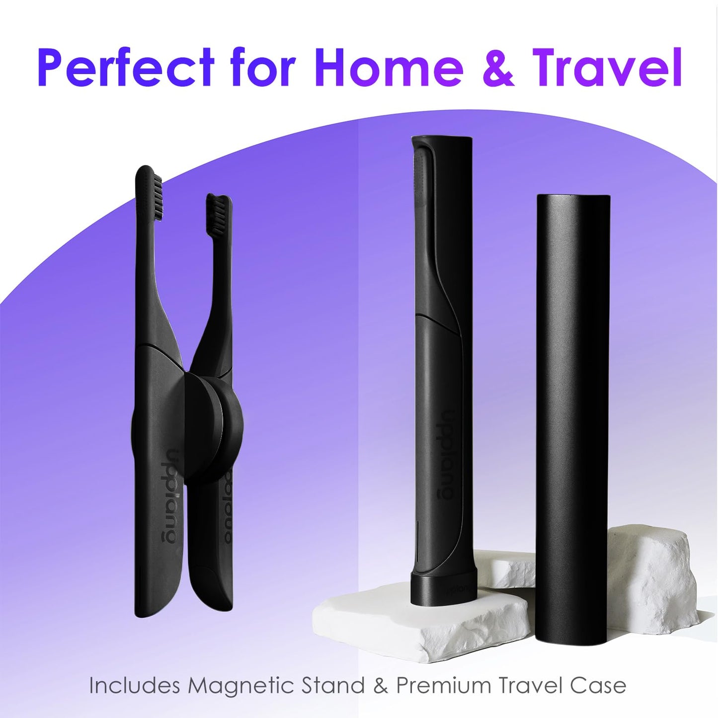 Electric Toothbrush, Portable Travel Sonic Toothbrush with Protective Case USB-C Rechargeable, Neutral Comfort Bristles, Waterproof, Smart Timer, Compact for Daily Use (Gray)