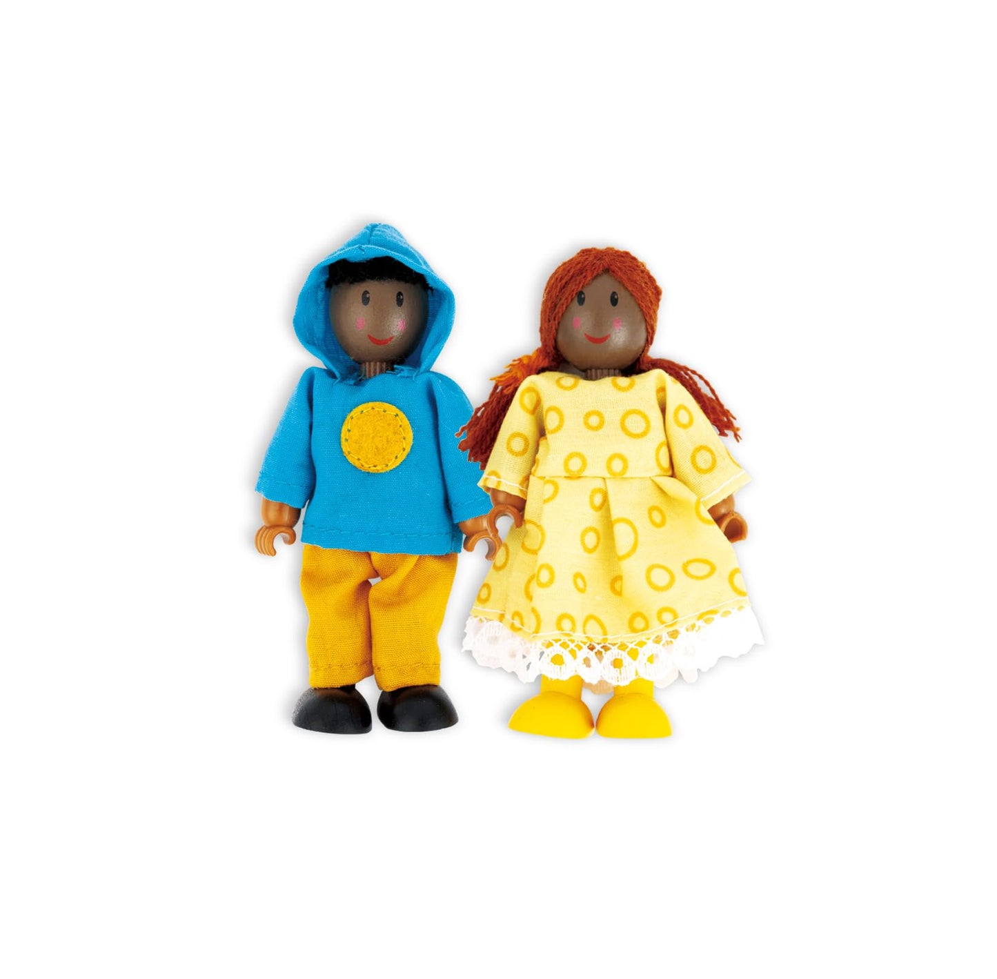 Hape African American Wooden Doll House Family