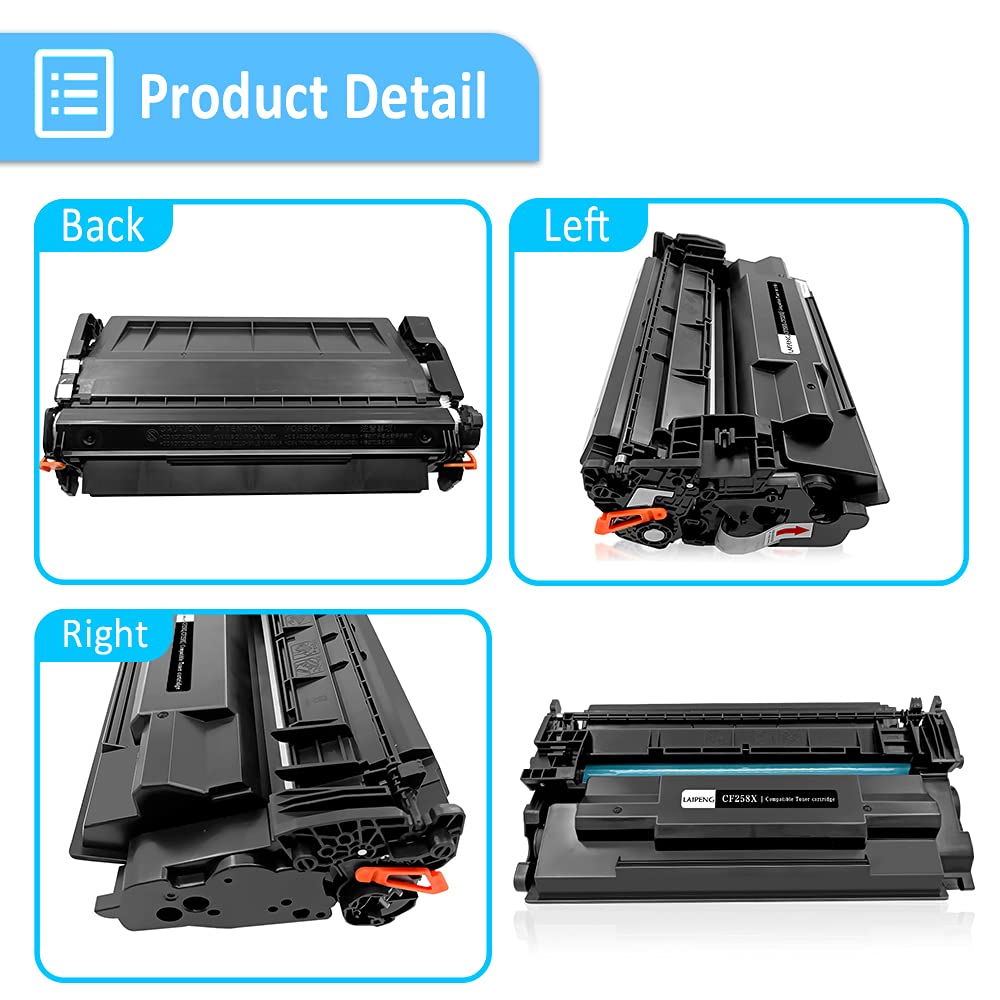 [NO CHIP, with Tool ] Compatible Toner Cartridge 58X CF258X (58A CF258A) High Capacity 10000 Pages for HP LaserJet Pro M404n M404dn M404dw M404 HP LaserJet Pro MFP M428fdn M428fdw M428 (Black x 1)