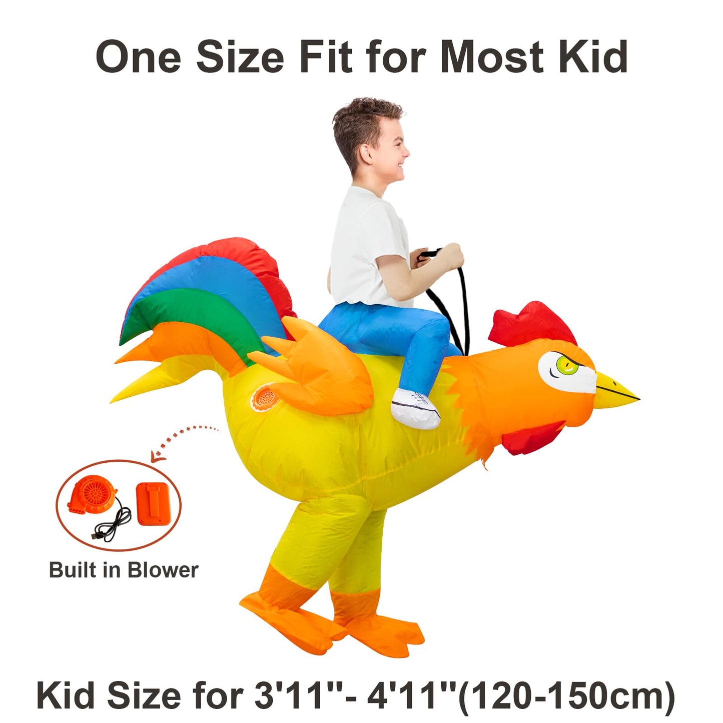Stegosaurus Inflatable Costume for Kids Ride On Chicken Costume Funny Halloween Costumes Rooster Blow up Costumes