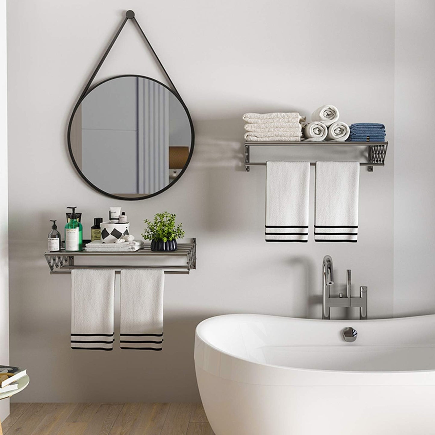 Guvarog 80cm Clothes Drying Rack Wall Mounted Clothes Drying Racks for Laundry Stainless Steel Retractable Clothing Drying Rack Foldable Seche Etendoir Linge Rustproof Accordion Cloth Drying Rack