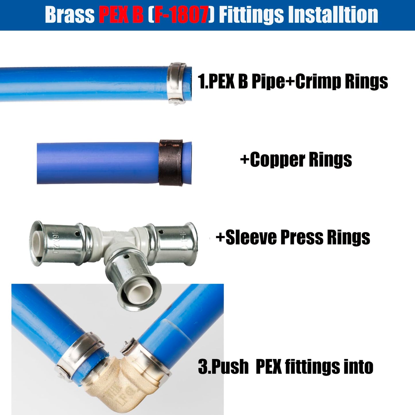 WHK 30 Pack Elbow Pex Fittings 1/2 inch,1/2 Pex Elbow Fittings,Pex Fittings 1/2"Pex 90 Degree Elbow,Pex Fittings Set for Pex Pipe(Lead-Free Brass)