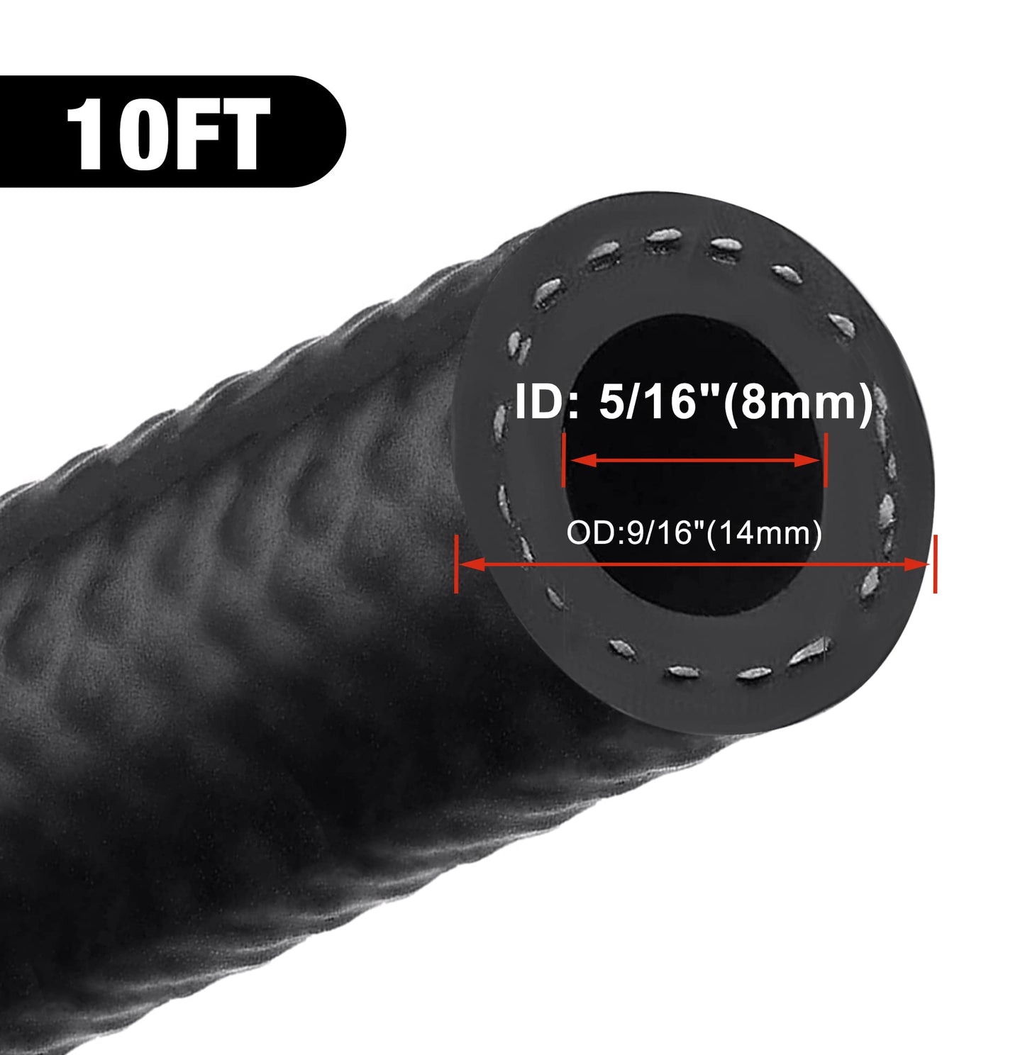 EVIL ENERGY Fuel Line Hose 5/16 Push Lock Fuel Hose Rubber NBR SAE 30R7 10FT 300PSI