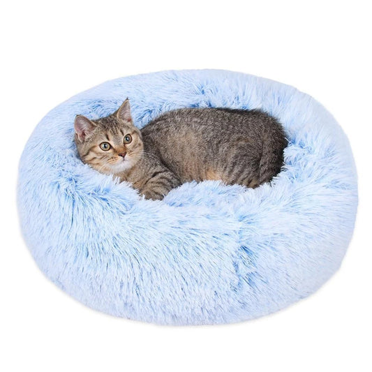 Cat Beds for Indoor Cats, Dog Beds for Small Dogs, Fluffy Plush Cat Bed Washable, Anti Anxiety Calming Dog Beds, Round Faux Fur Pet Bed up to 25lbs