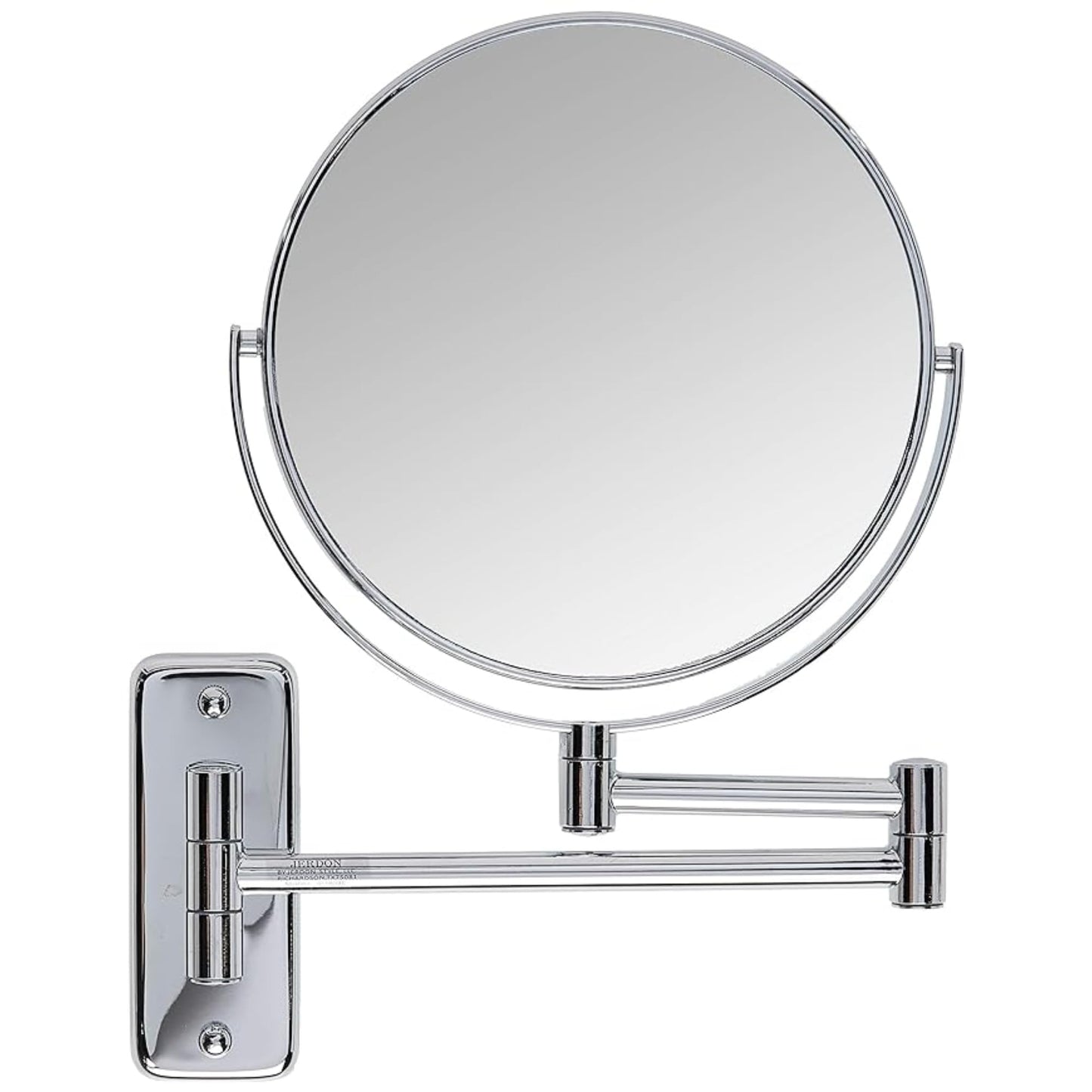 Jerdon JP7808C 8-Inch Two-Sided Swivel Wall Mount Mirror with 8x Magnification, 13.5-Inch Extension, Chrome Finish