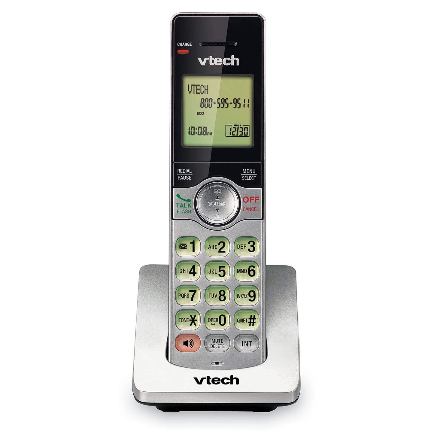 VTech DECT 6.0 Three Handset Cordless Phone with CID, Backlit Keypads and Screens, Full Duplex Handset Speakerphones, Call Block, (Not Answering Machine Version) Silver/Black