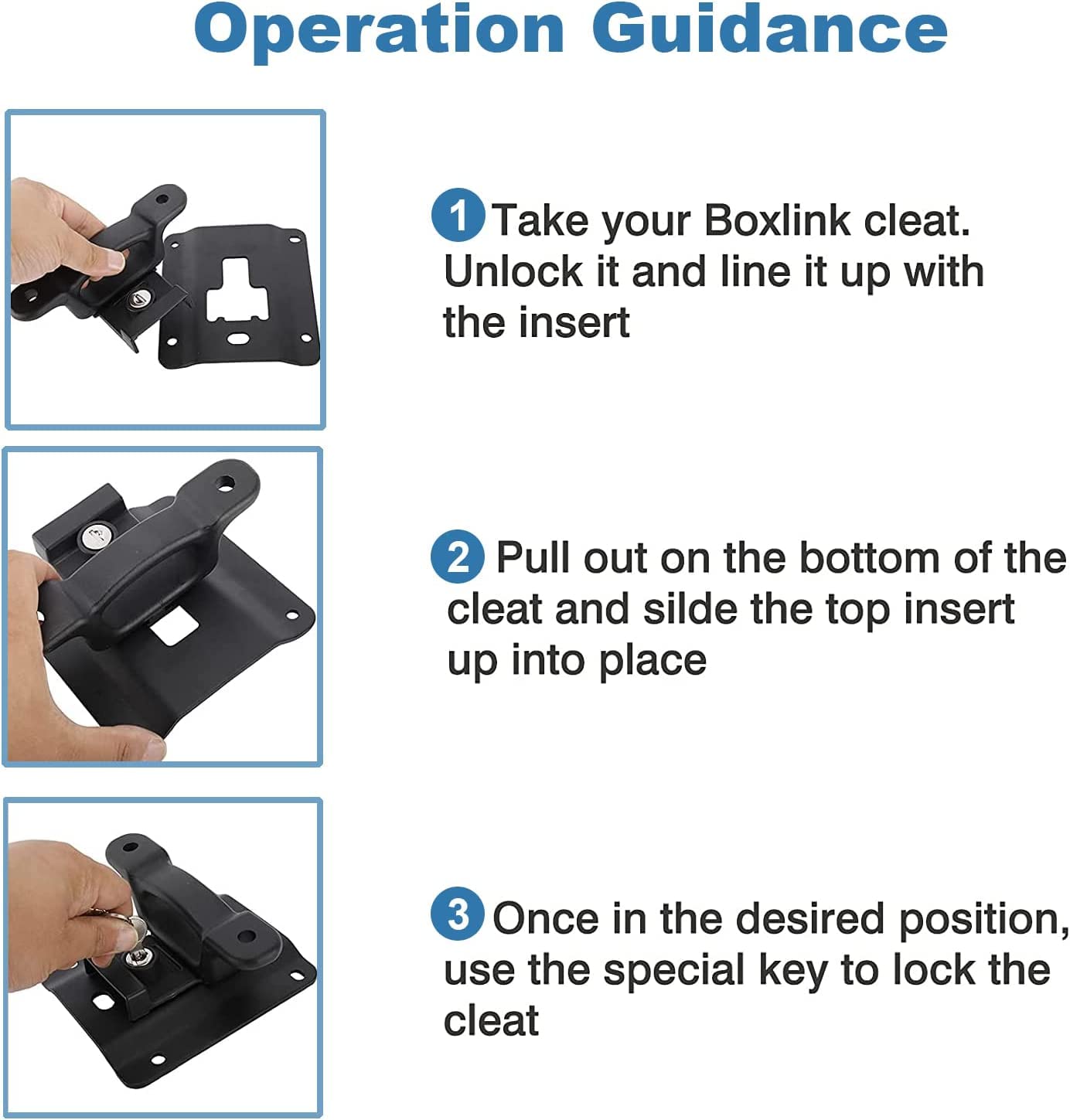 Toolly Box Link Tie Down Brackets with Tie Down Anchors Cleats Locking Kit Compatible with 2015-2025 F150 F250 F350, Replacement for Ford FL3Z-9928408-AB FL3Z-99000A64-B