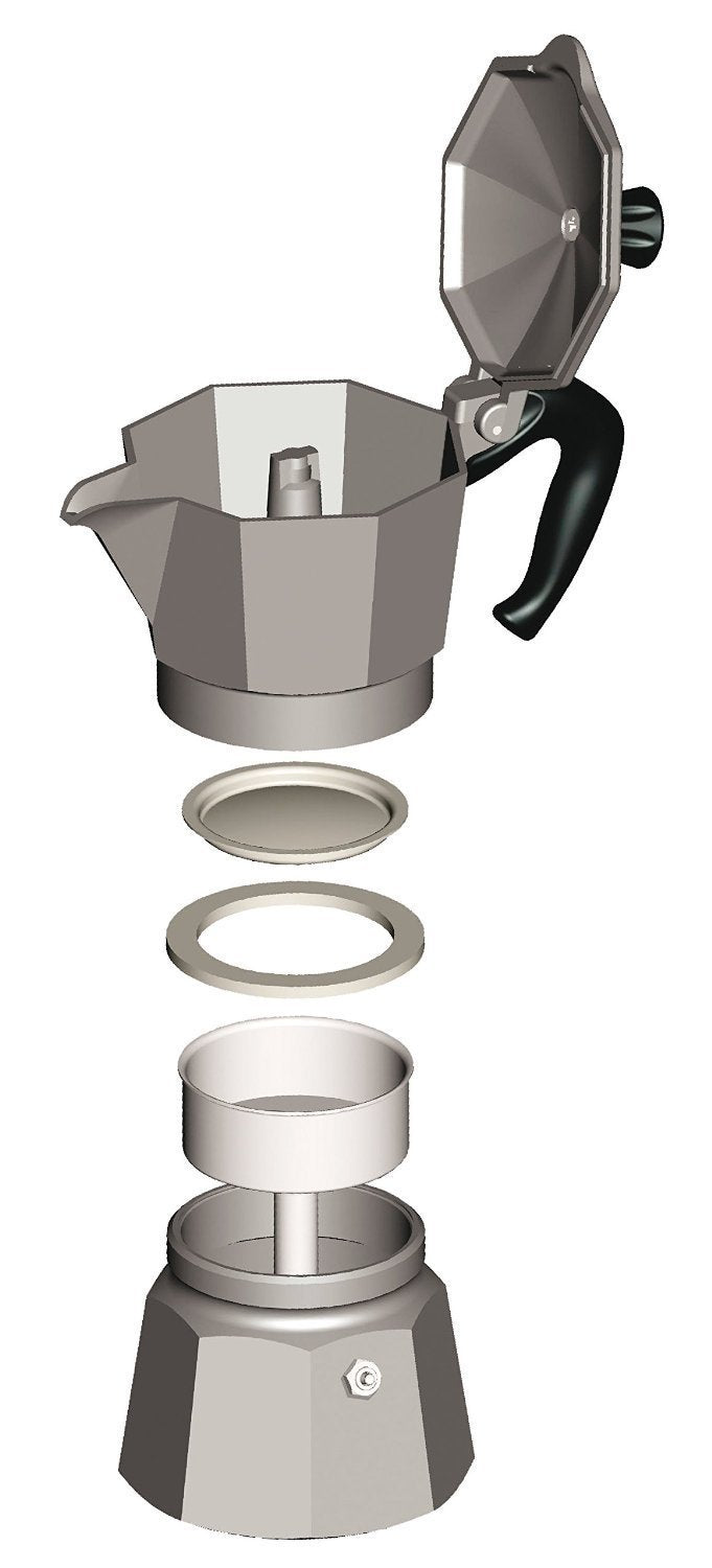 Bialetti - Moka Express: Iconic Stovetop Espresso Maker, Makes Real Italian Coffee, Moka Pot 3 Cups (4.3 Oz - 130 Ml), Aluminium, Silver