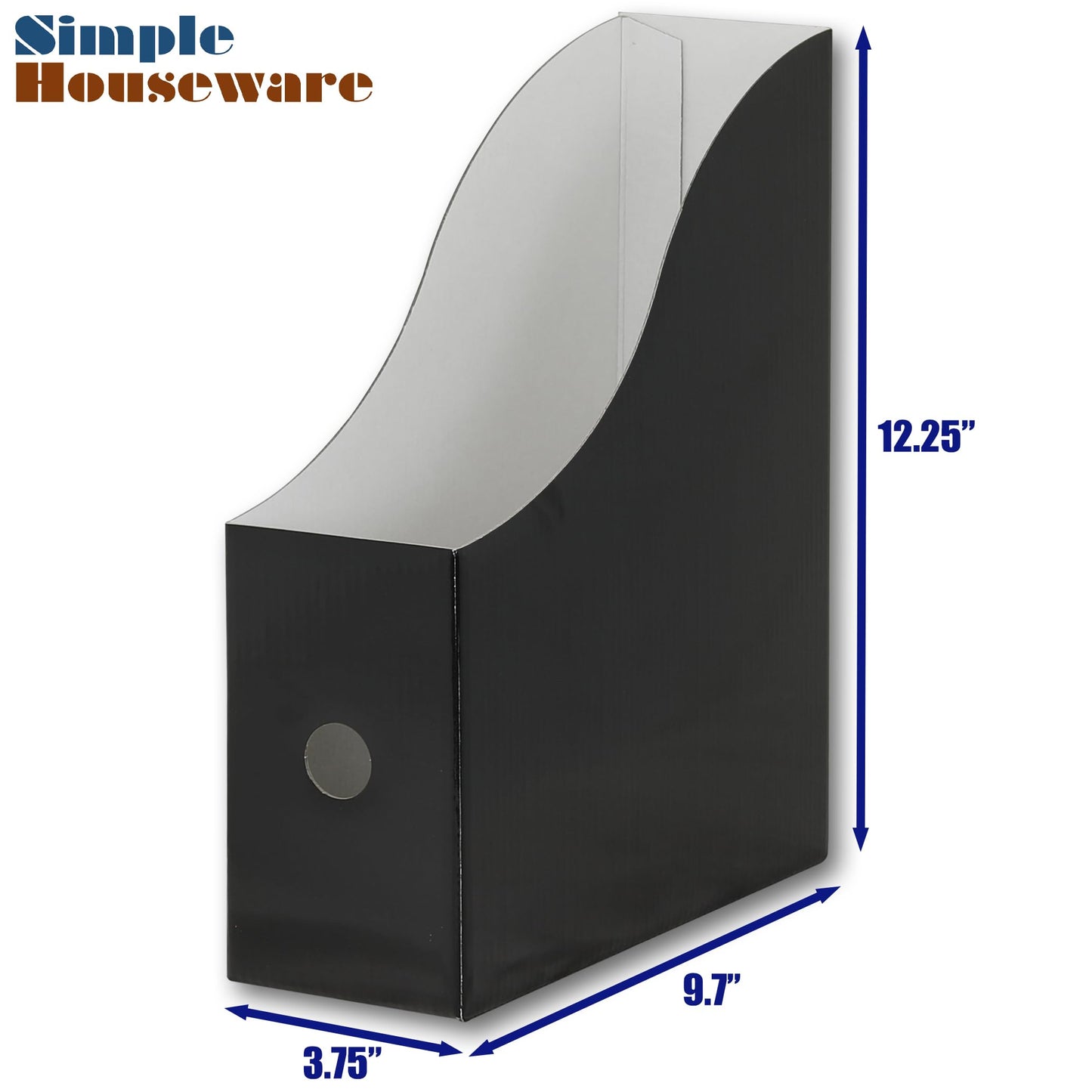 Simple Houseware Magazine File Holder Organizer Box, Black and White, 12 Packs