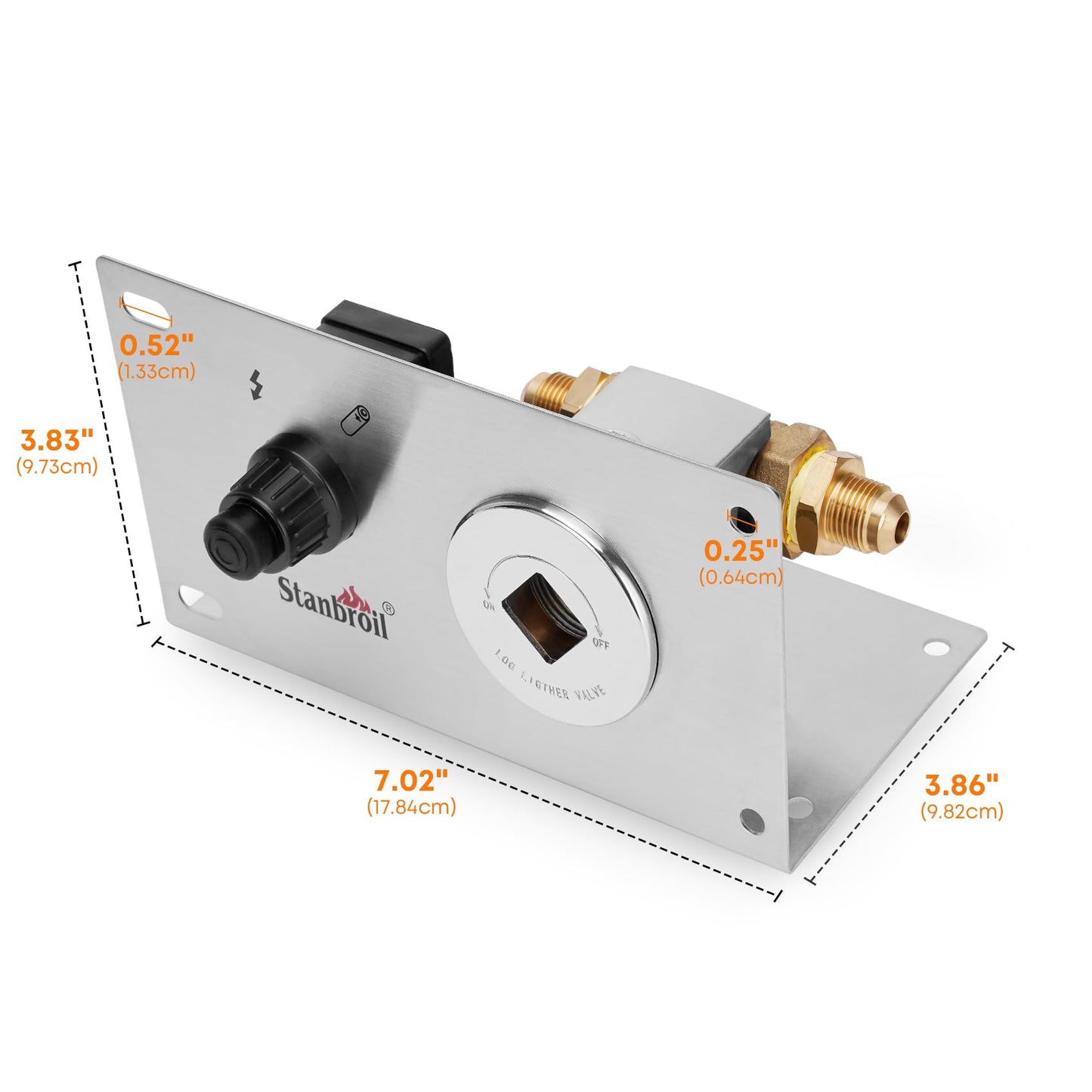 Stanbroil Fire Pit Gas Burner Spark Ignition Kit – Including Push Button Igniter Gas Shut-Off Valve with Key