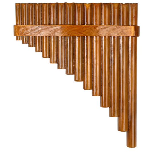 15 Pipes Pan Flute, G Key Chinese Traditional Musical Instrument Pan Pipes, Handmade Bamboo Panflute Great Gift for Boys&Girls Christmas/Birthday/Thanksgiving Left Hand