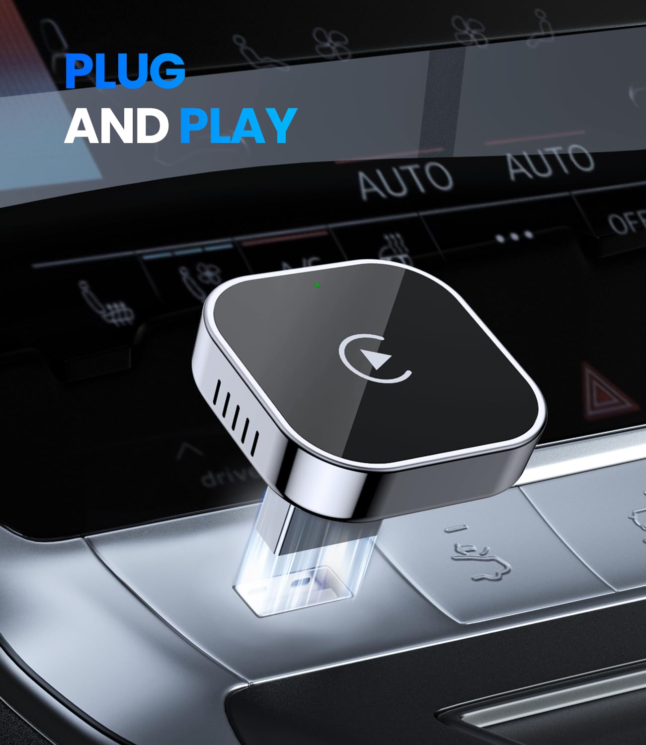 Teeran Wireless CarPlay Adapter for iPhone (2026 Upgraded), Mini Plug & Play for Cars with Factory Wired Apple CarPlay, Fast & Stable Connection, Easy Setup, Wide Vehicle Compatibility USB & USB C