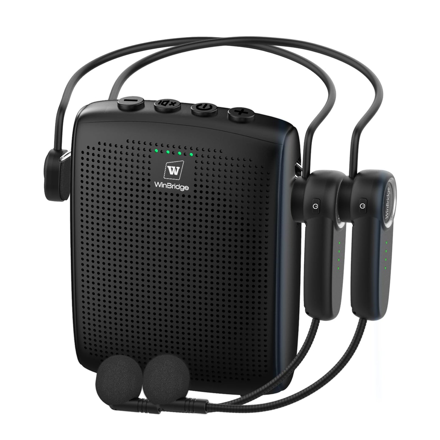 Mini Personal Wireless Voice Amplifier with 2 Bluetooth Microphones- 15W Rechargeable Pa Speaker System for Teachers, Coaches & Public Speaking