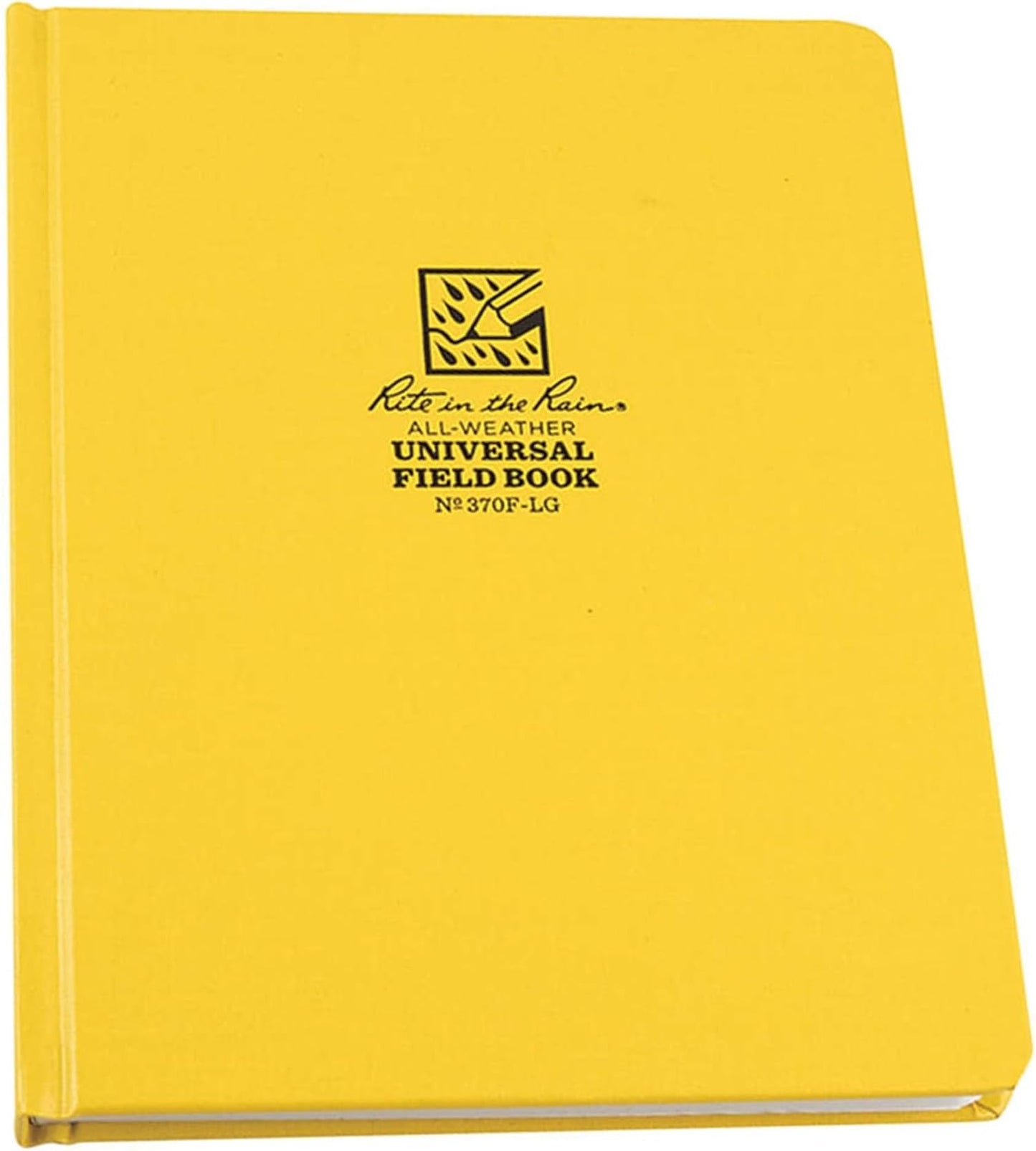 Rite in the Rain Weatherproof Hard Cover Notebook, 6 3/4" x 8 3/4", Yellow Cover, Universal Pattern (No. 370F-LG)