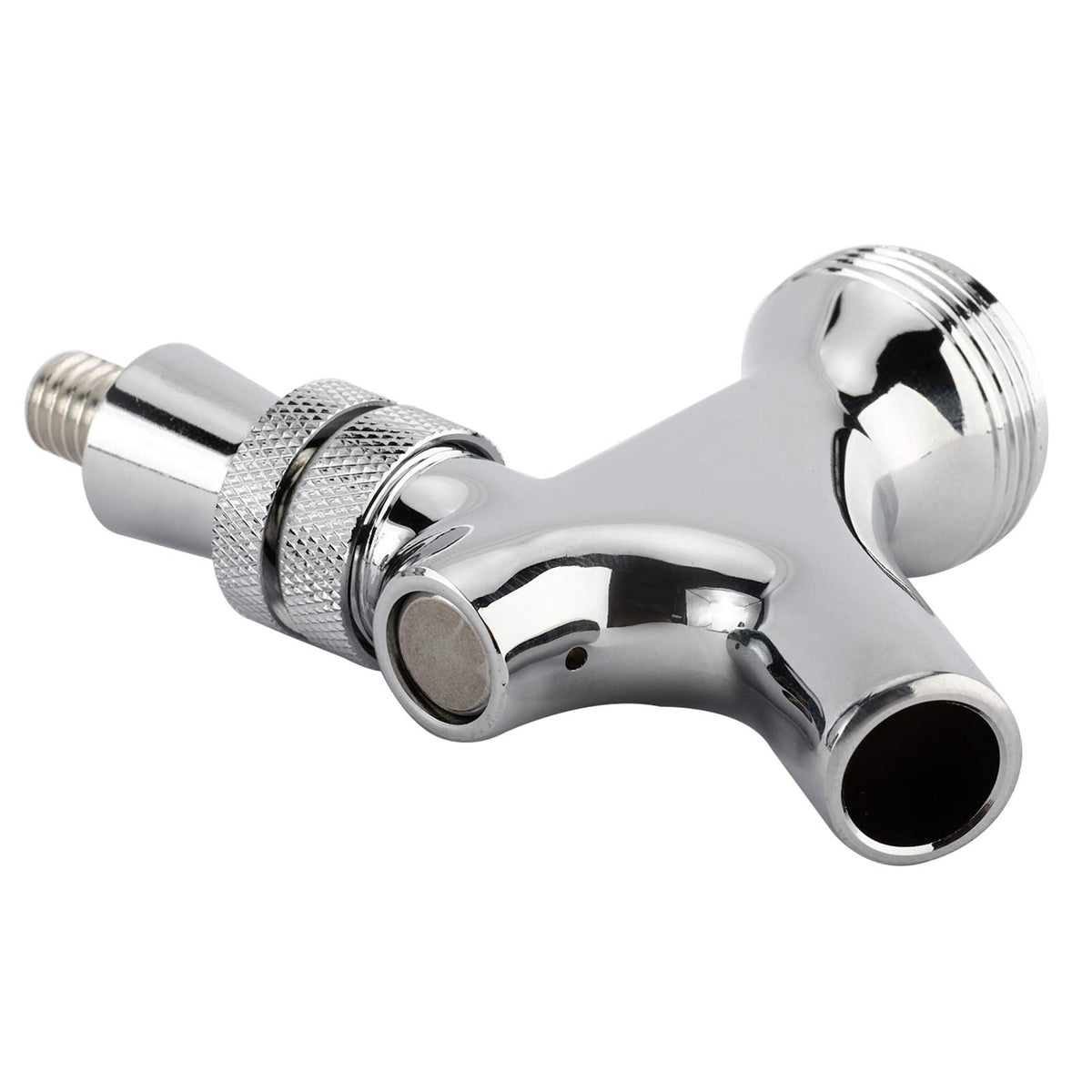 RealPlus 2 Pack of Draft Beer Faucet with 4.1" Shank,Black Handle and Tap Brush for Homebrew 1/4 Barbed Fitting