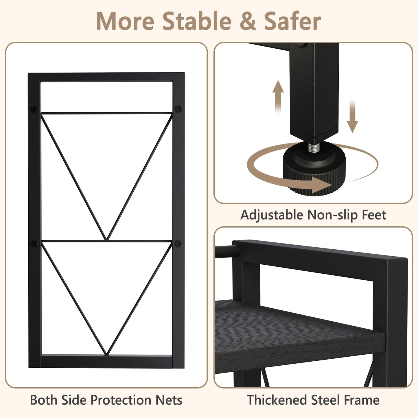VSIWB Desktop Organizer Shelf, 2 Tiers Desk Organizers and Storage, Countertop Organizer Desktop Bookshelf, Metal and Wooden Desk Storage Shelf, Desk Shelf for Home Office Coffee Bar Bedroom Kitchen