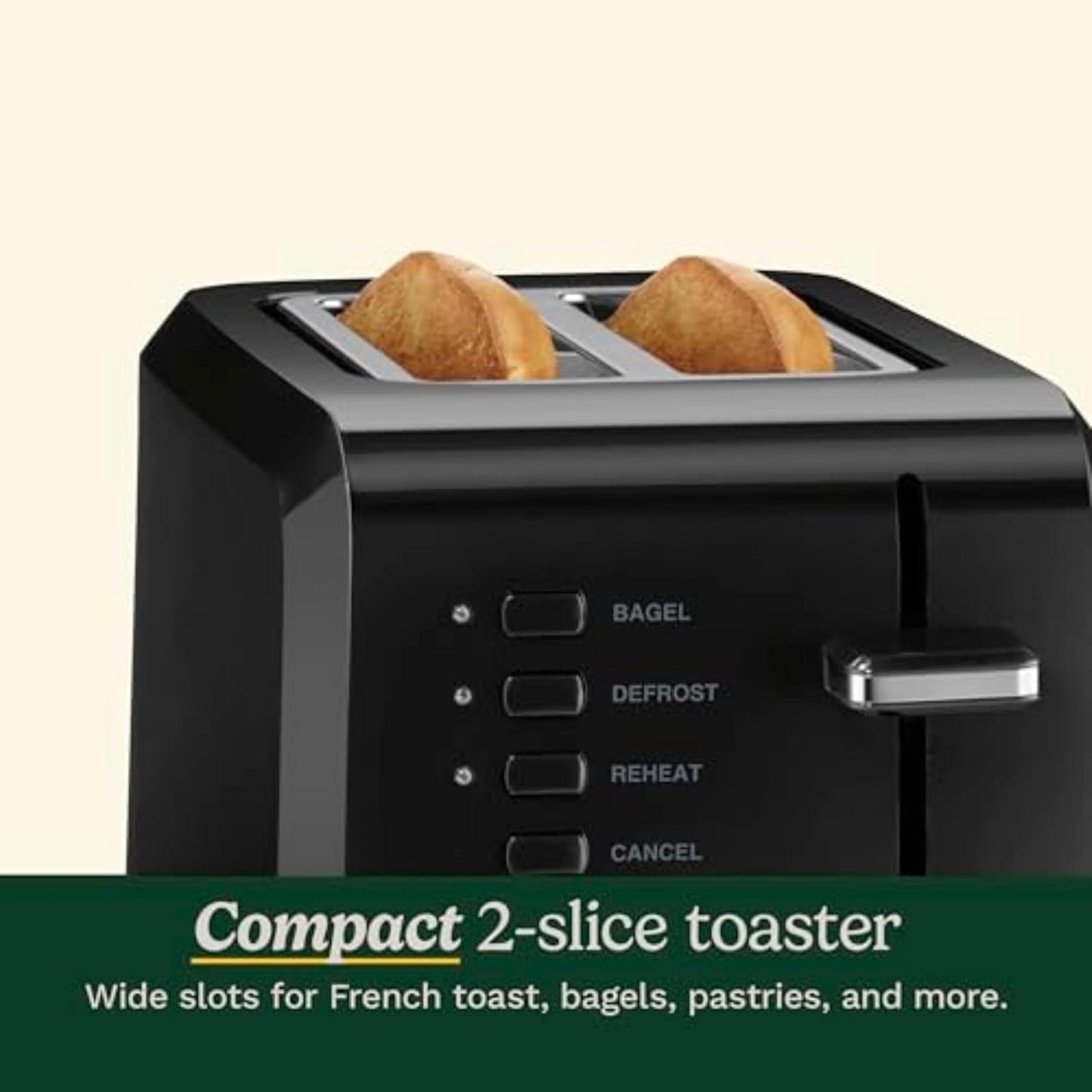 Cuisinart 2-Slice Black Compact Toaster, 7-browning Levels, Black (CPT-122BKC)