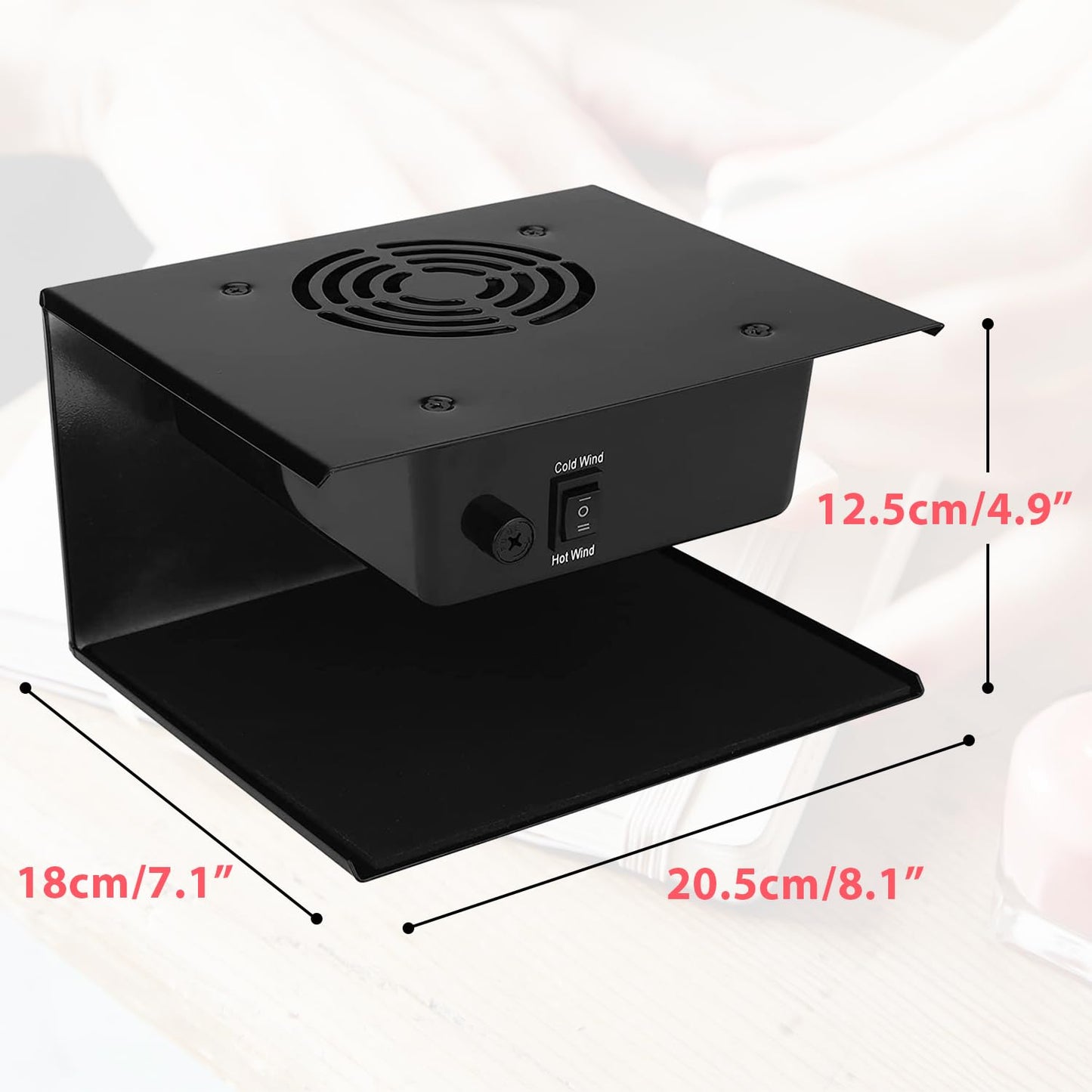 QUTUNI Nail Dryer for Regular Polish, 300W Nail Drying Fan with Hot and Cool Air, Professional Air Nail Dryer for Manicure Salon and Daily Home Use