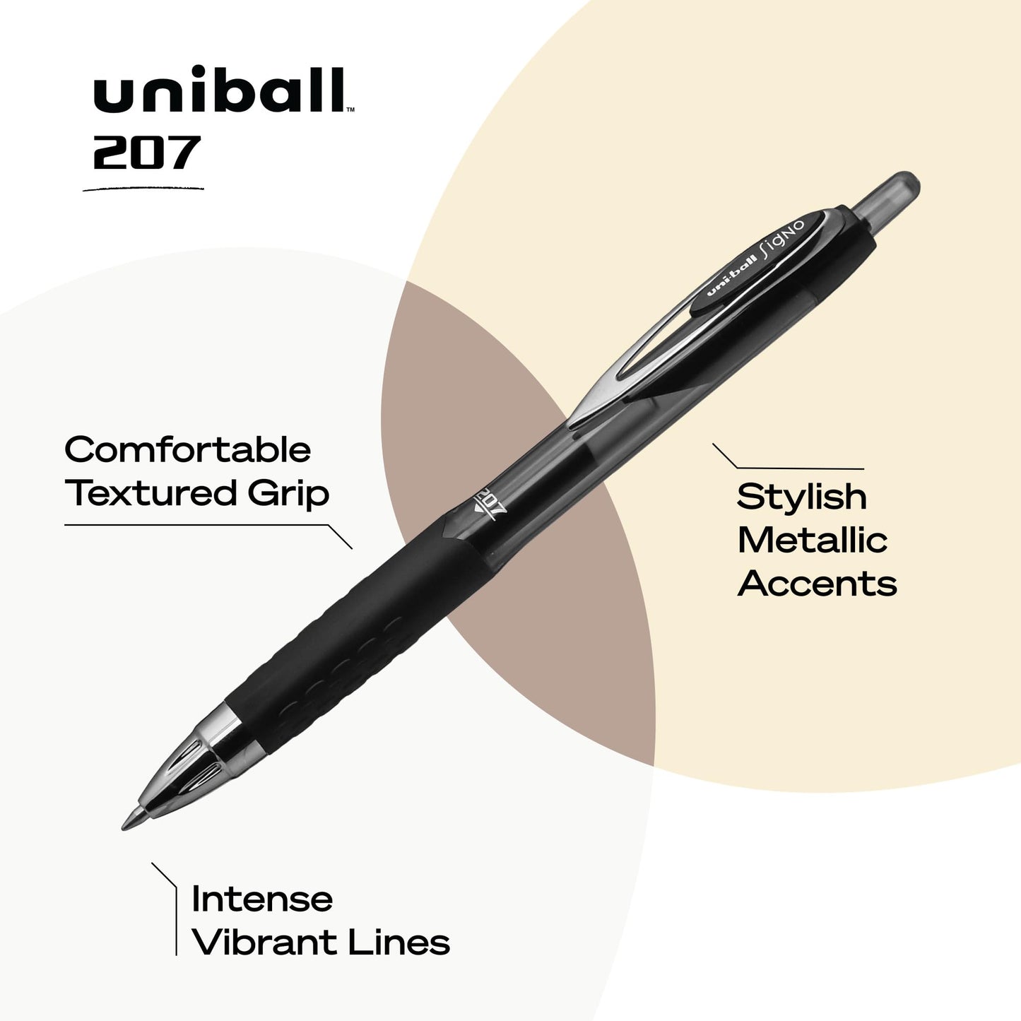 Uni-Ball Signo Retractable Gel Pens - 0.7 mm Point Size - Refillable - Black Pigment-based Ink