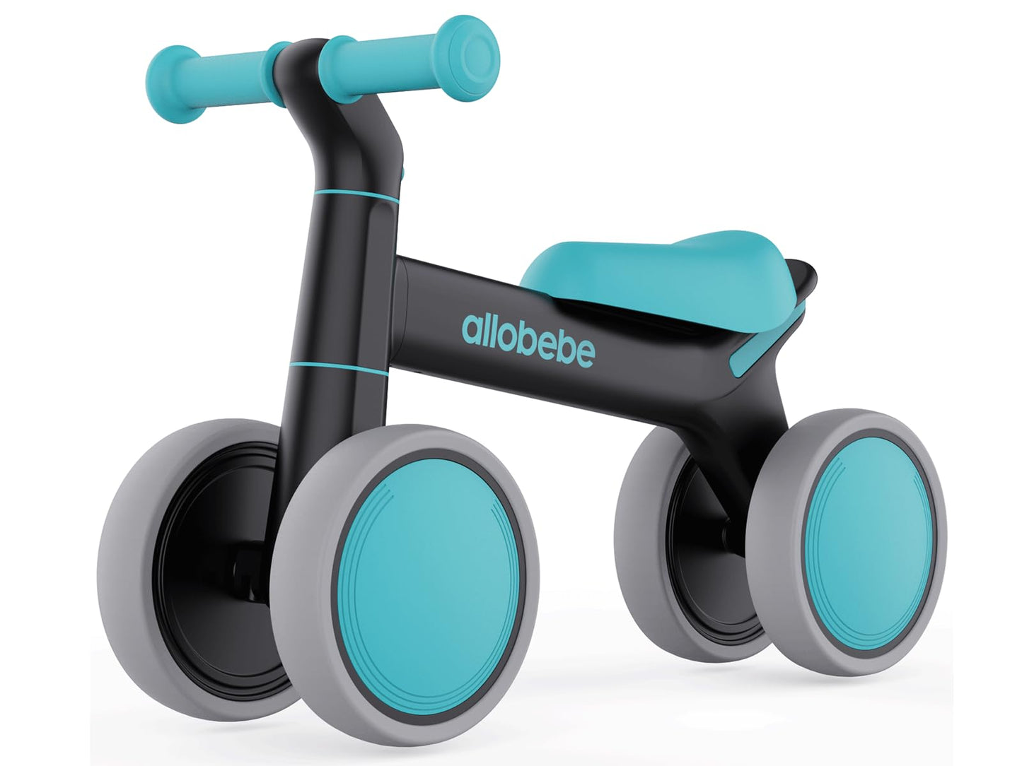 allobebe Baby Balance Bike, Toddler Bike for 12-36 Months Boys Girls, 4 Silence Wheels & Soft Seat, Ride on Toys for Toddlers 1-3, 1 Year Old Boy Birthday Gift