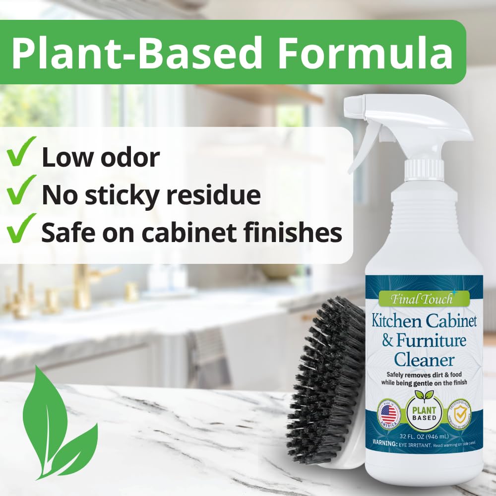 Kitchen Cabinet Cleaner - Plant Based Cleaner Solution for Cabinet Finishes, Safe for Daily Use, No Residue, Eco-Friendly - 950ml by Final Touch