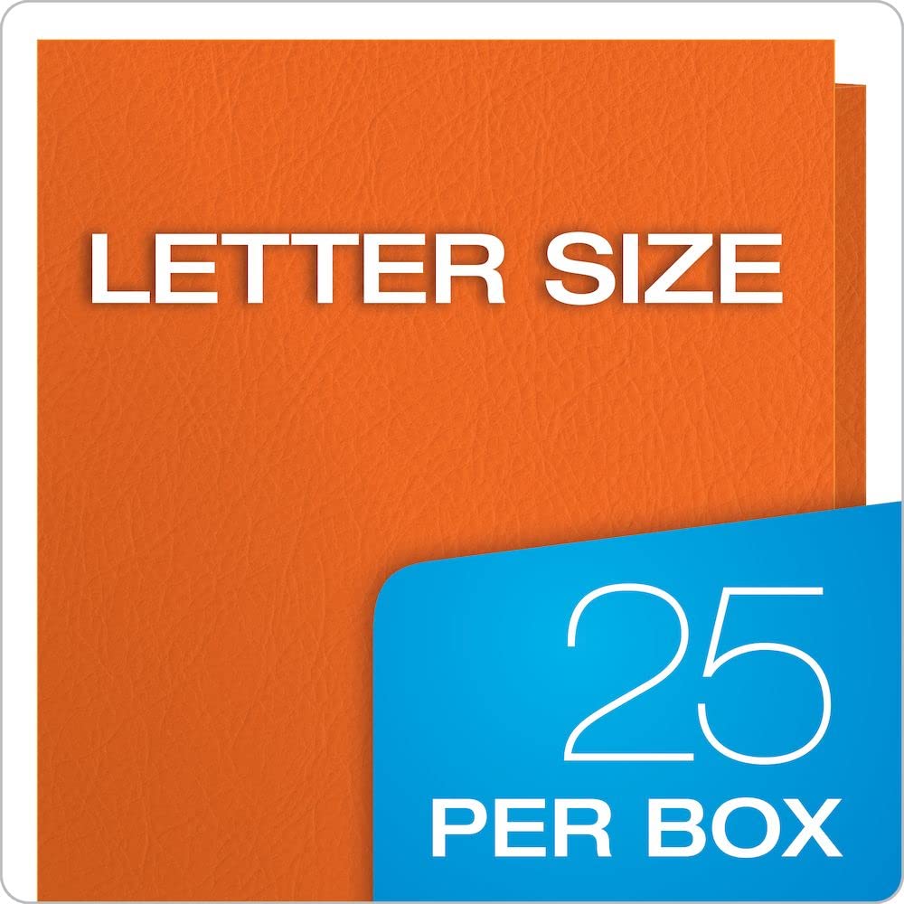 Oxford Twin Pocket Folders, Letter Size, Orange, 25 per Box (57510)