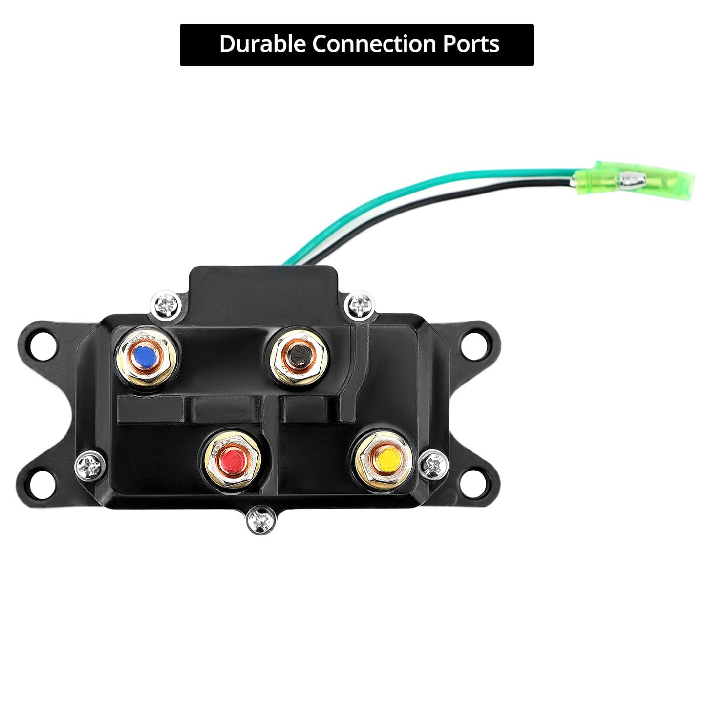 QWORK 12V 250A Winch Solenoid Relay Contactor, Compatible with ATV/UTV | 2000-5000 lbs Winch, with Rocker Thumb Switch Kit