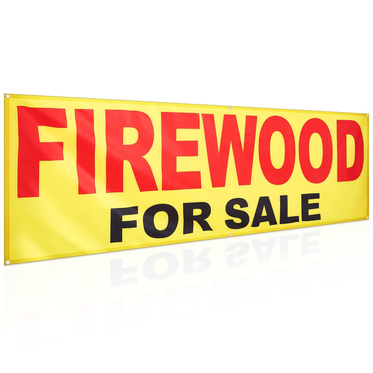 Aliceset 3 x 8 ft Firewood for Sale Banner Advertising Firewood Sign with Grommets Polyester Large Weather Resistant Visibility Text for Firewood Sale Warehouse Farm Campground Resort Outdoor Bazaar