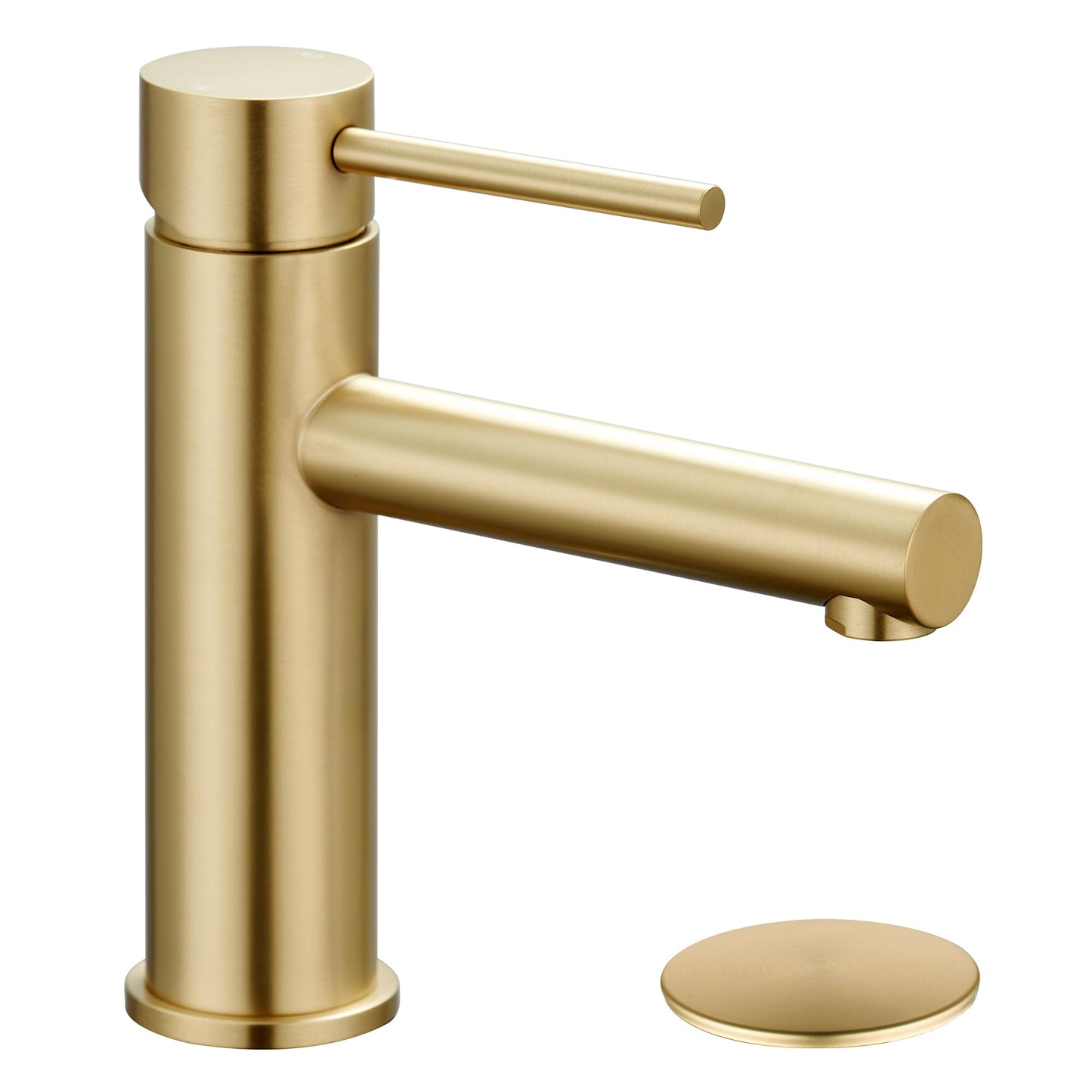 Tohlar Gold Bathroom Faucet, Bathroom Faucets for 1 Hole, Single Handle Bathroom Sink Faucet Brushed Gold with Pop-up Drain Stopper & Water Supply Hoses