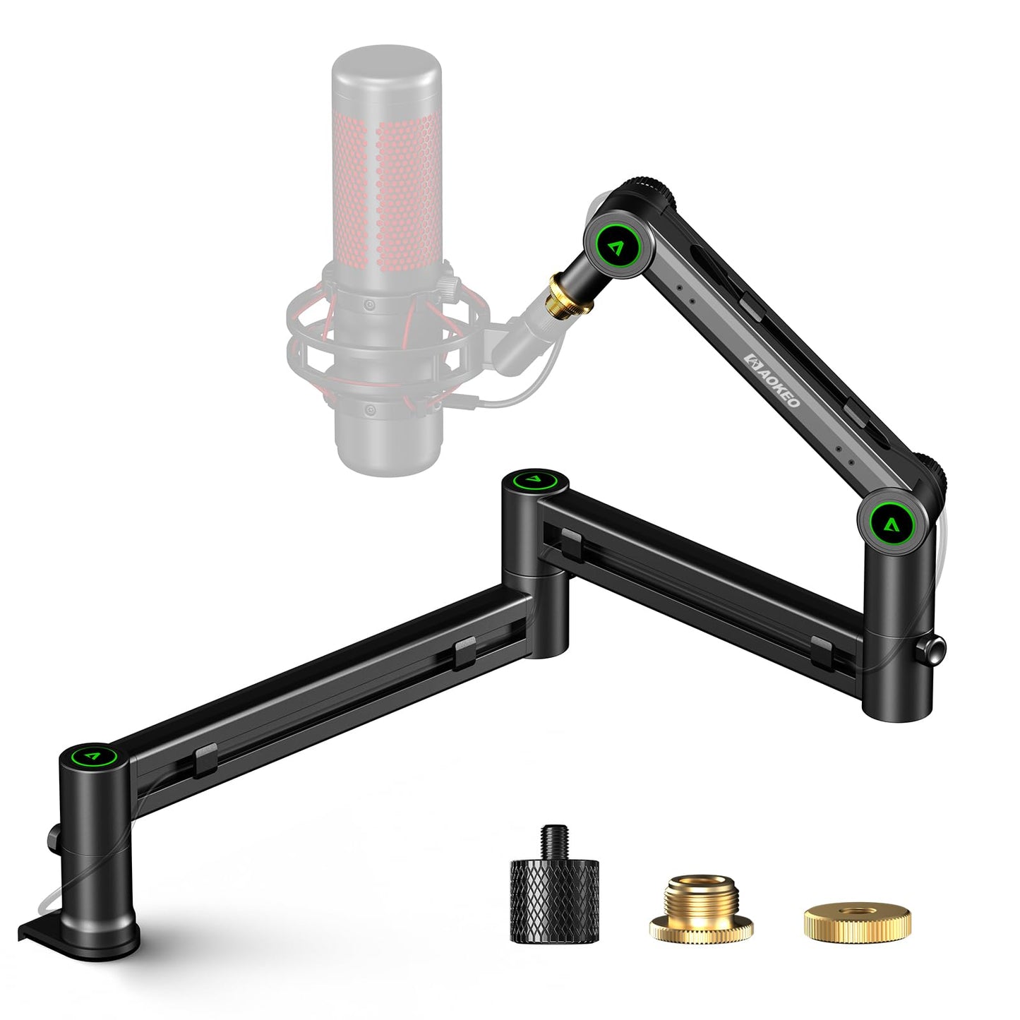 Microphone Arm, Aokeo AK-58i Desk Low Profile Adjustable Mic Boom Arm Stand, Suitable For Blue Yeti, Snowball iCE, HyperX QuadCast, SoloCast, Elgato Wave, Etc