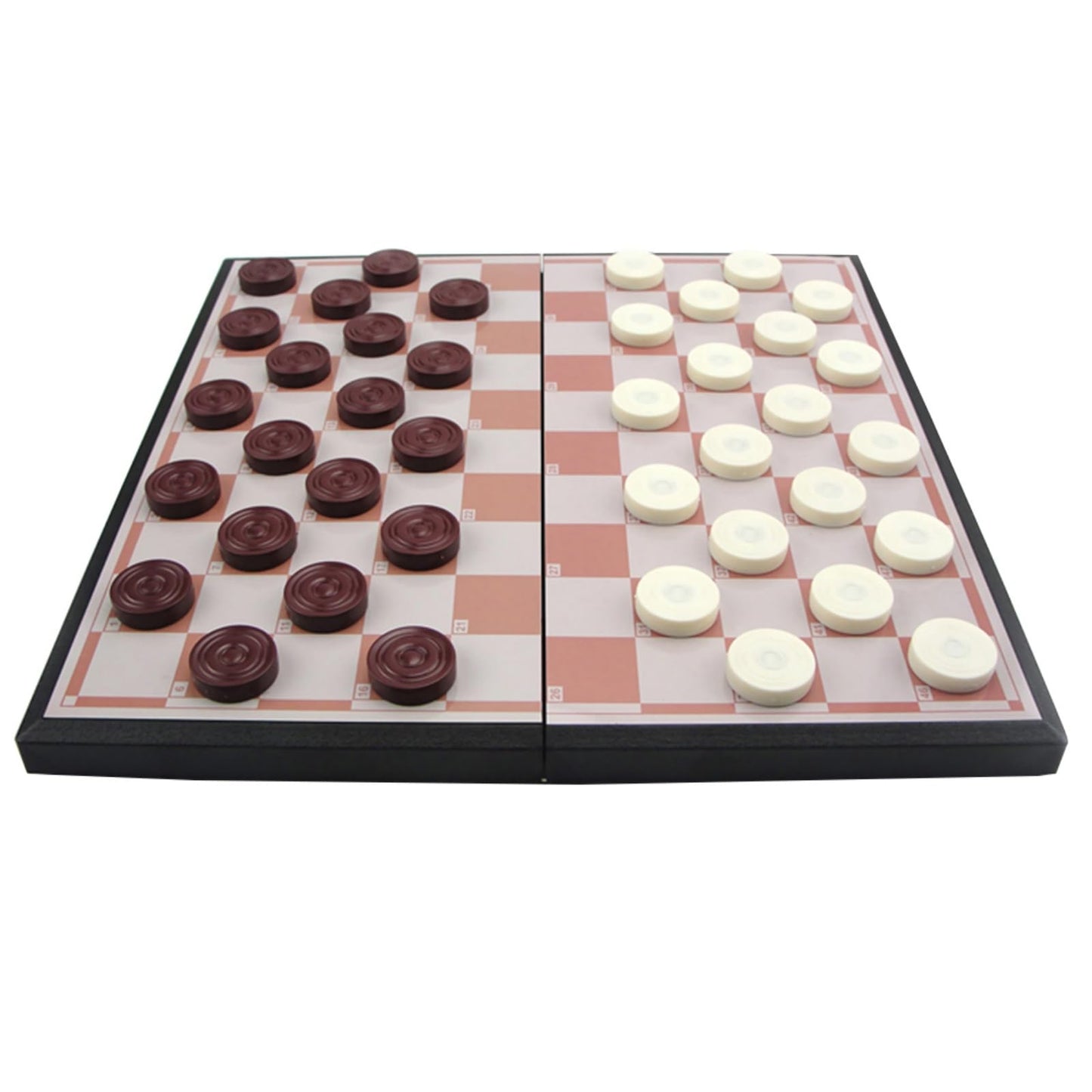 Balacoo Large Checkers Board Game, Folding International Draught for Kids and Adults, Portable Storage Chess and Checkers Board Set Game (11.2 Inch)