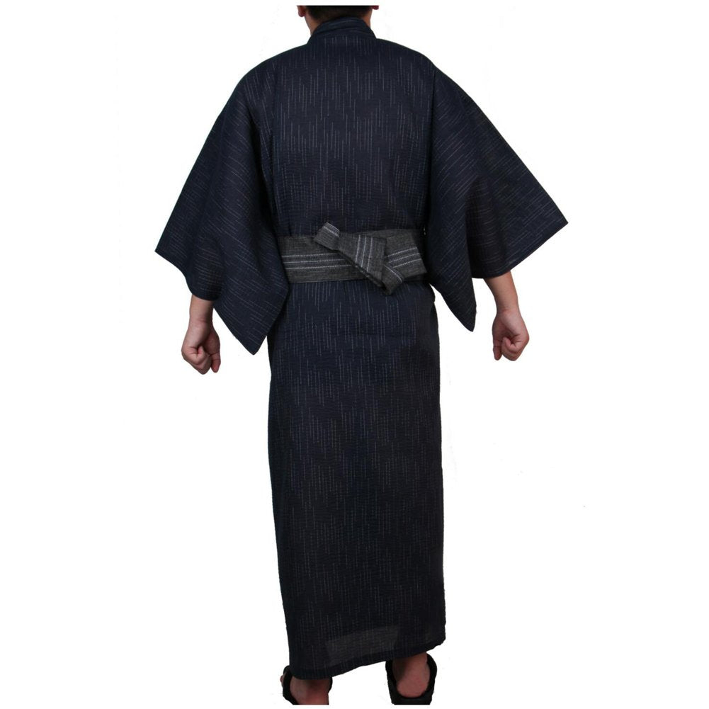 Jinbei Men's Japanese Yukata Japanese kimono Home Robe Gown#09[Size XL]