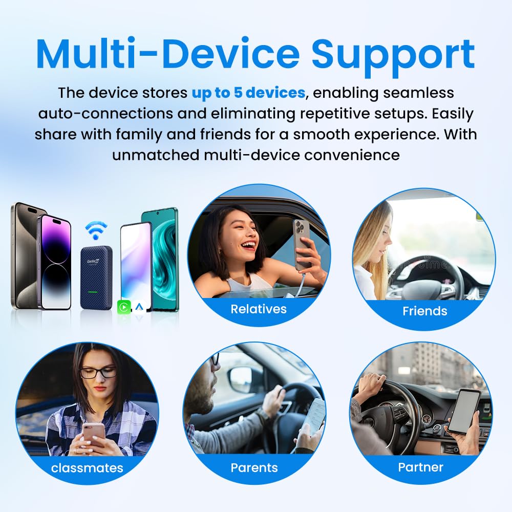 CarlinKit 4.0 Wireless Android Auto & Carplay Adapter, only for The OEM Wired Carplay Car, Achieve The Wireless Life, Plug & Play, Support Online Upgrade